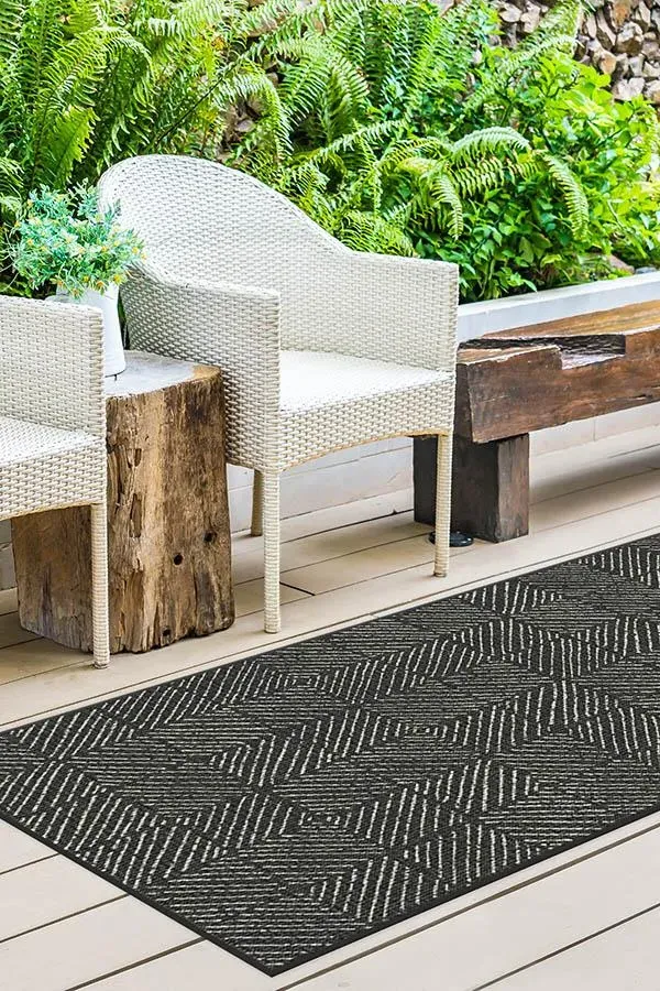 Medium Area Rug Machine Washable - Black