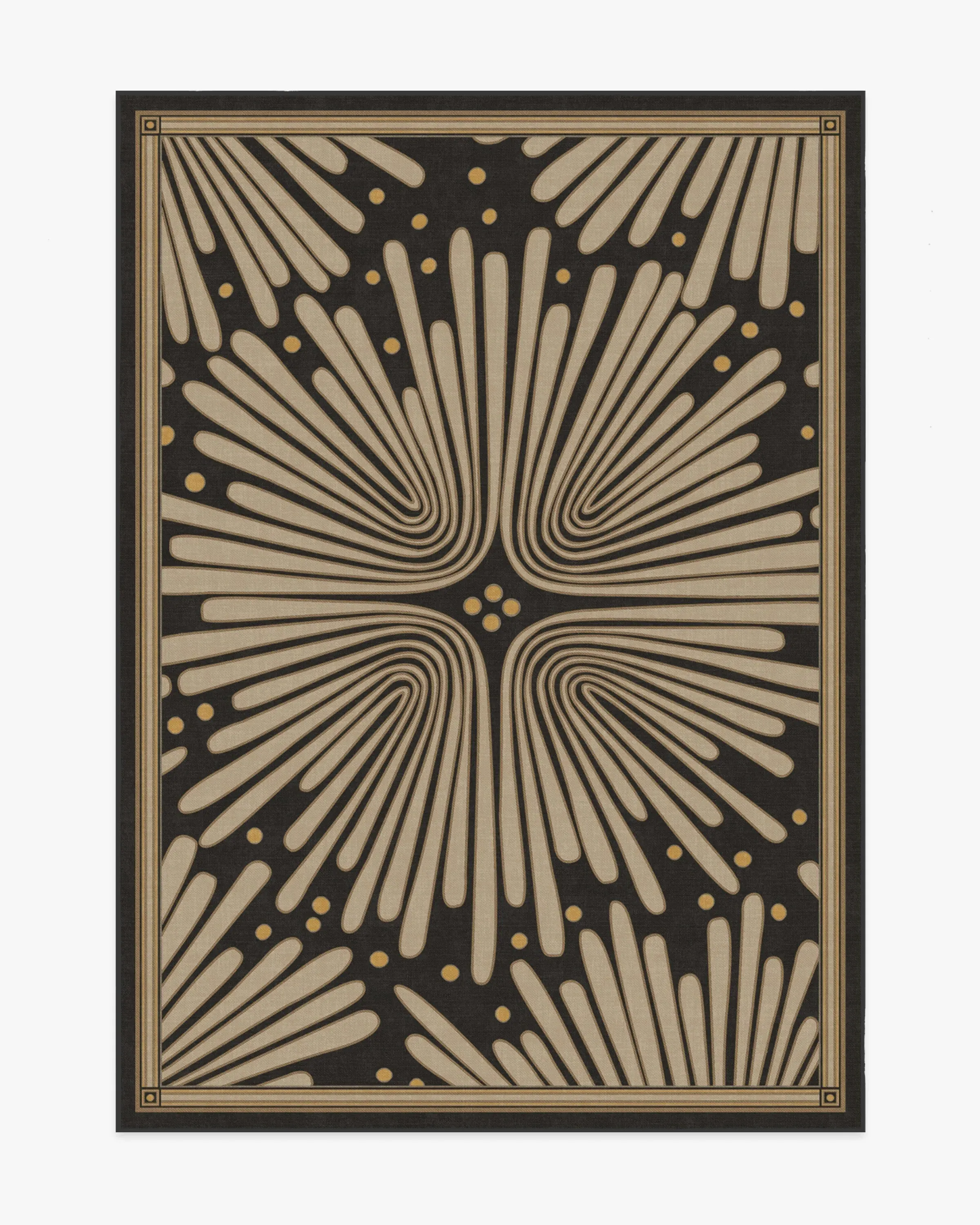 Medium Area Rug Machine Washable - Black