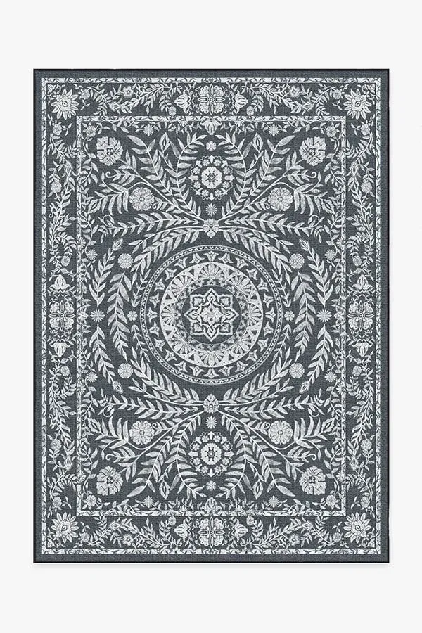 Medium Area Rug Machine Washable - Black