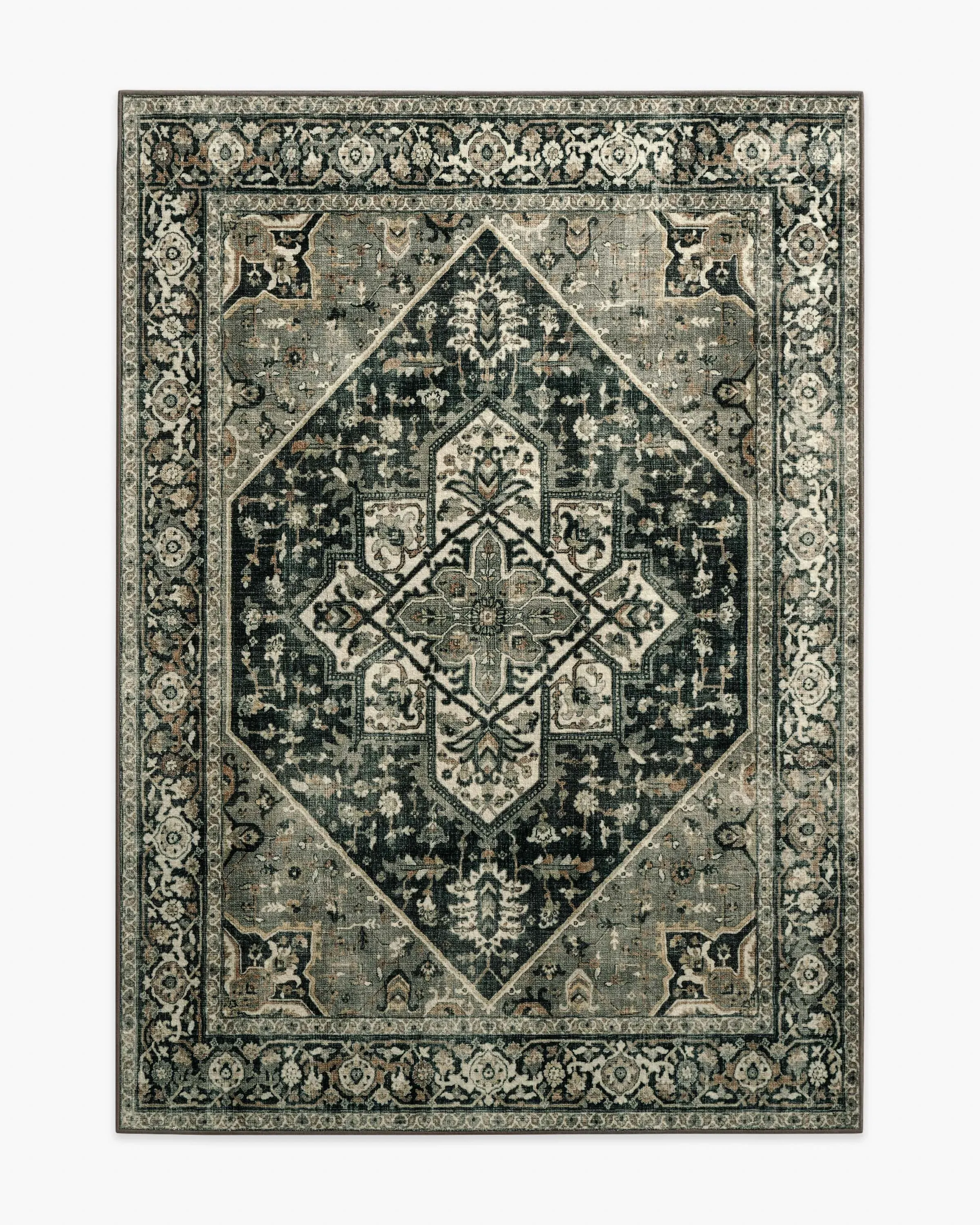 Medium Area Rug Machine Washable - Black