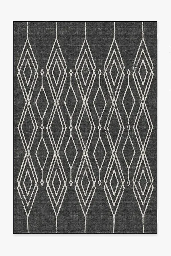 Medium Area Rug Machine Washable - Black