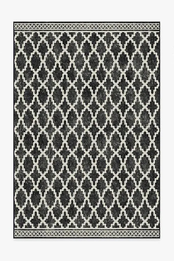 Medium Area Rug Machine Washable - Black