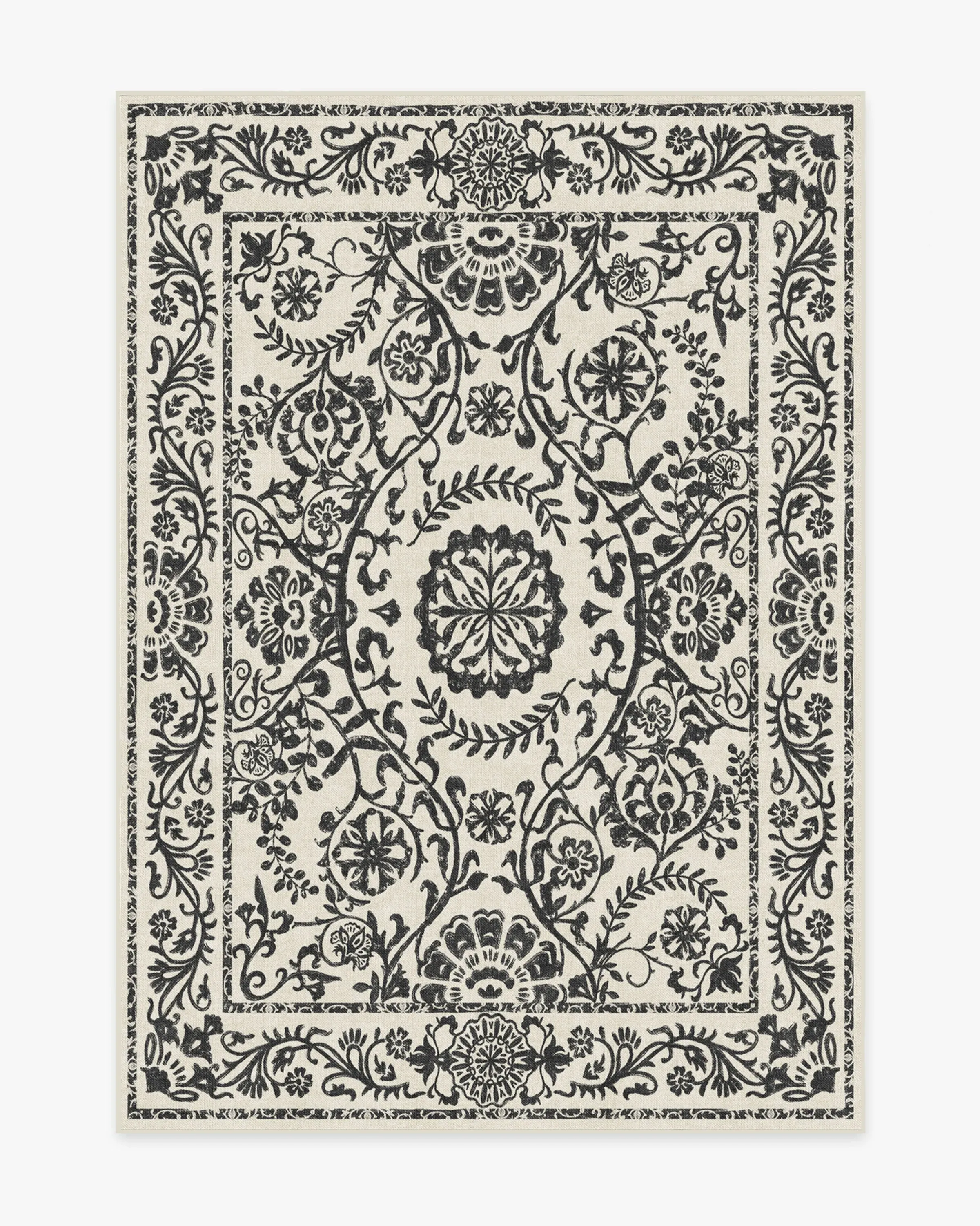 Medium Area Rug Machine Washable - Black & White