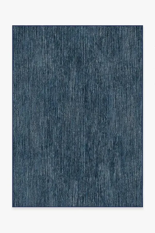 Medium Area Rug Machine Washable - Blue