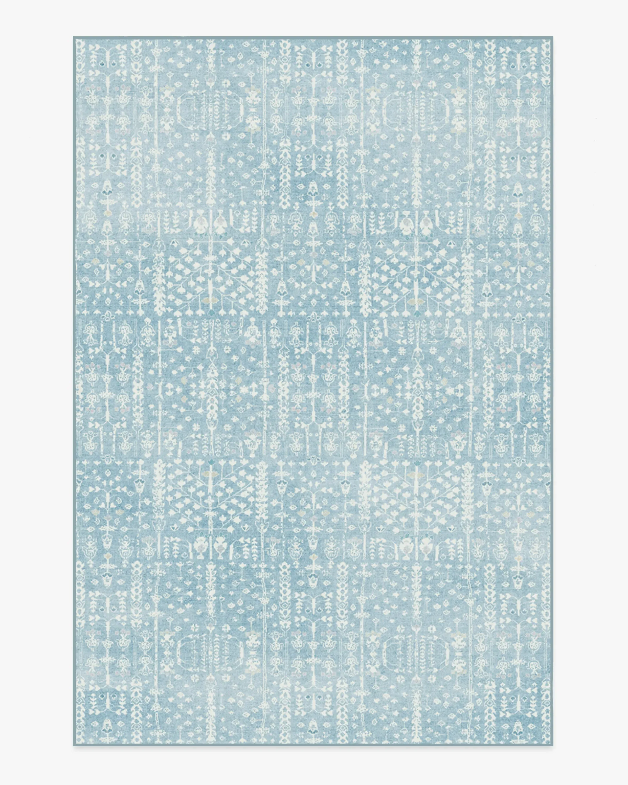 Medium Area Rug Machine Washable - Blue