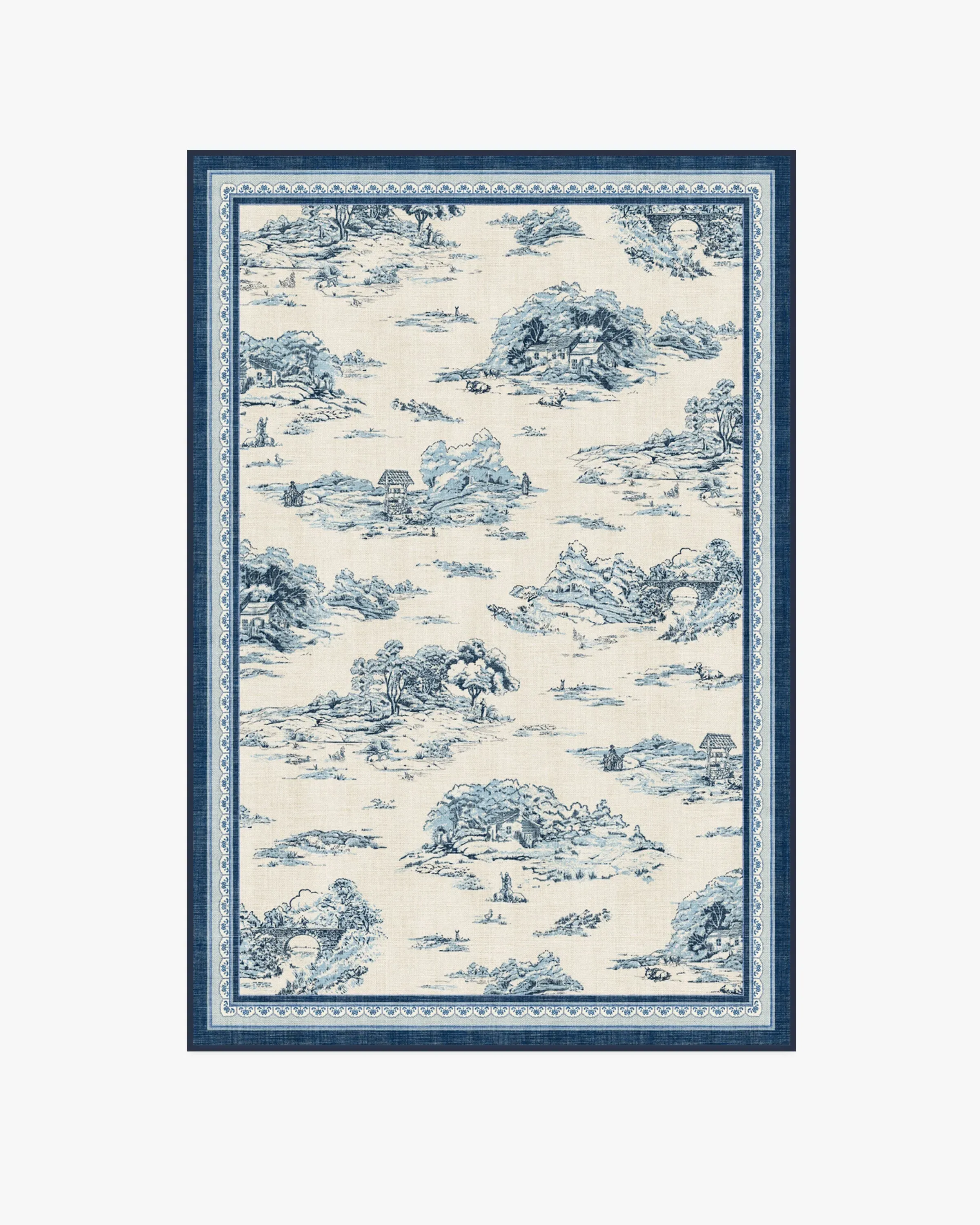 Medium Area Rug Machine Washable - Blue