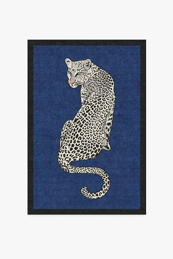 Medium Area Rug Machine Washable - Blue, Chenille