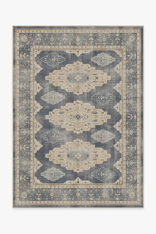Medium Area Rug Machine Washable - Blue, Chenille