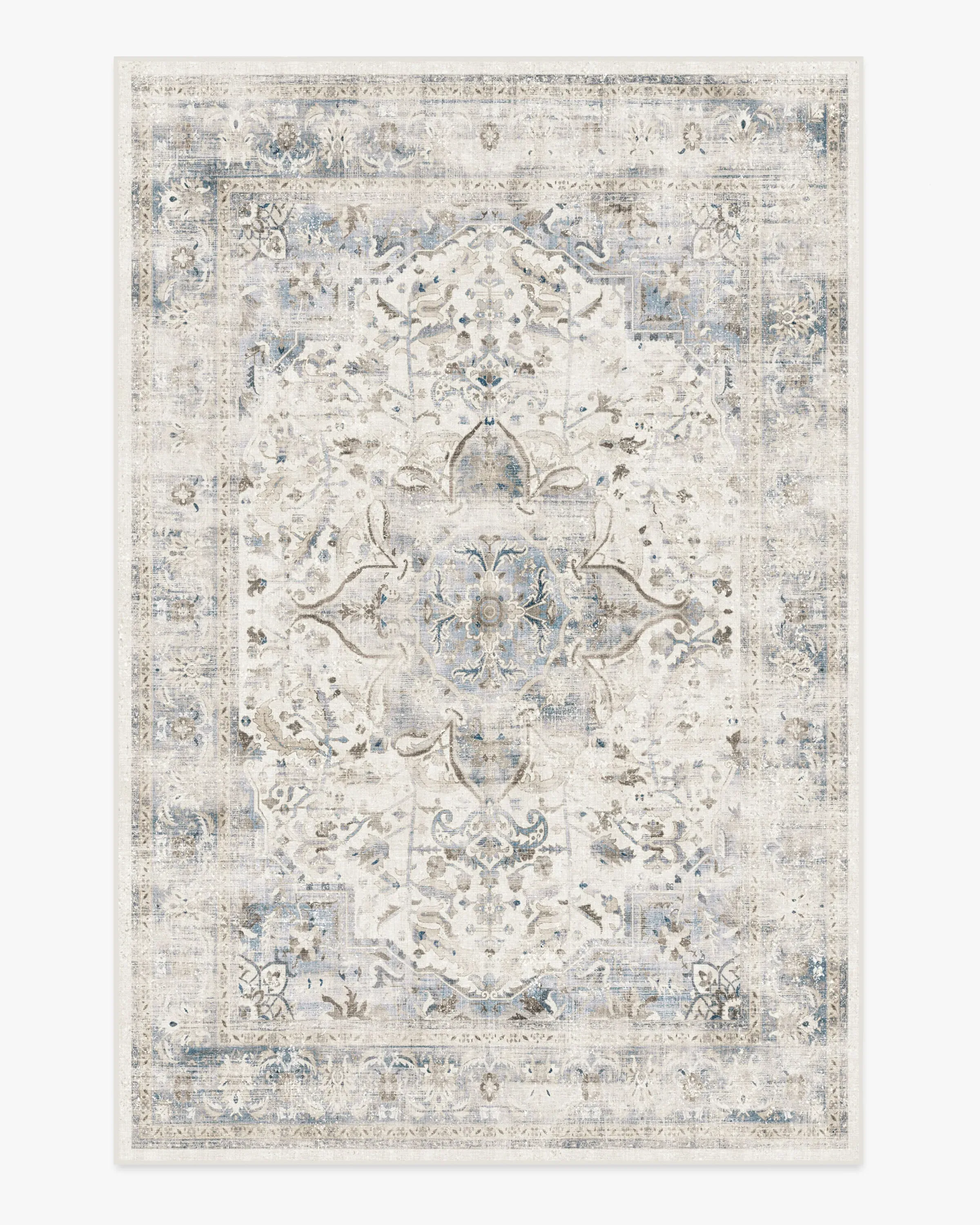 Medium Area Rug Machine Washable - Blue, Chenille
