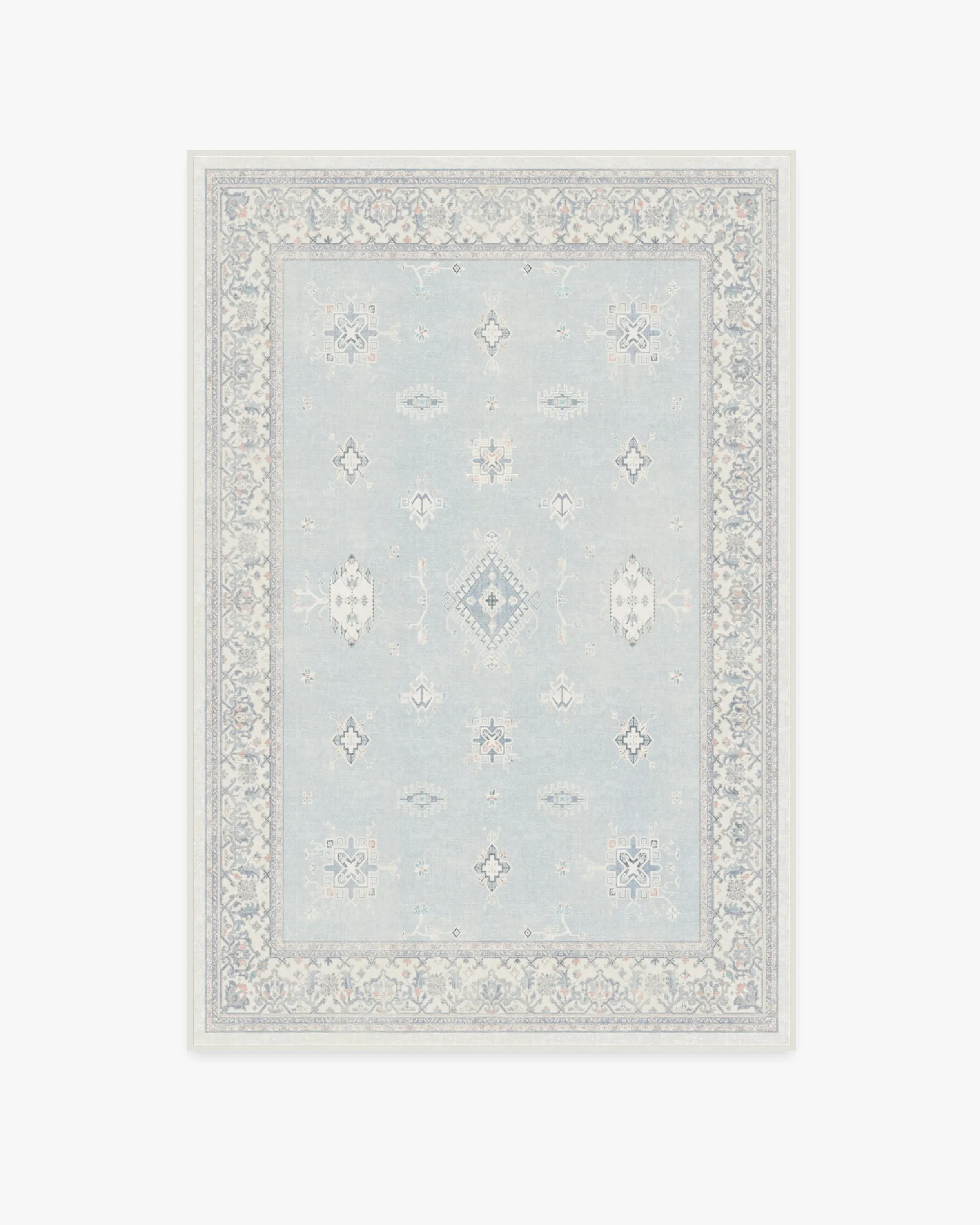 Medium Area Rug Machine Washable - Blue, Chenille