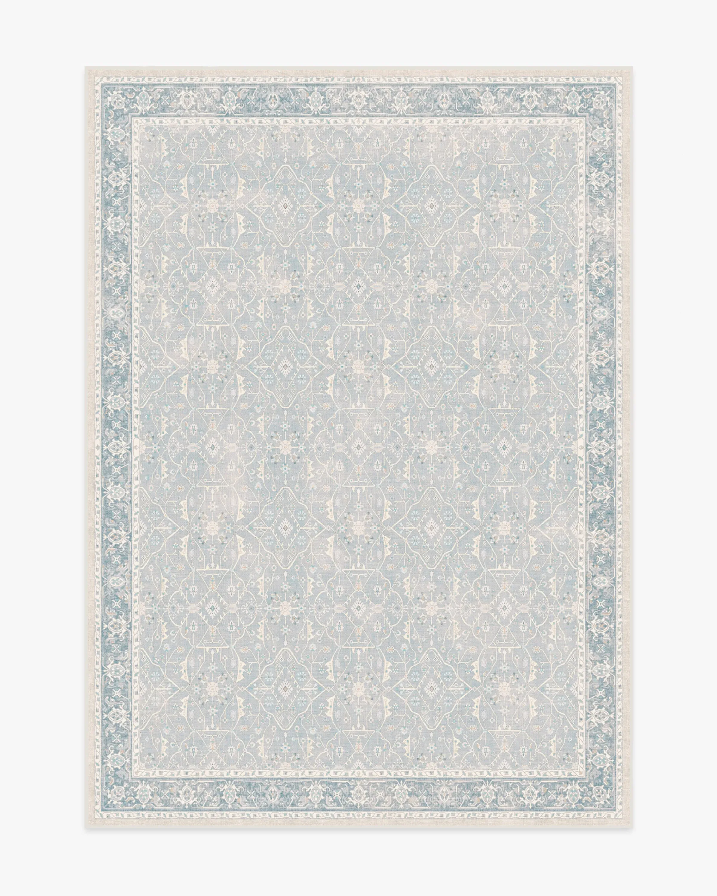 Medium Area Rug Machine Washable - Blue, Chenille