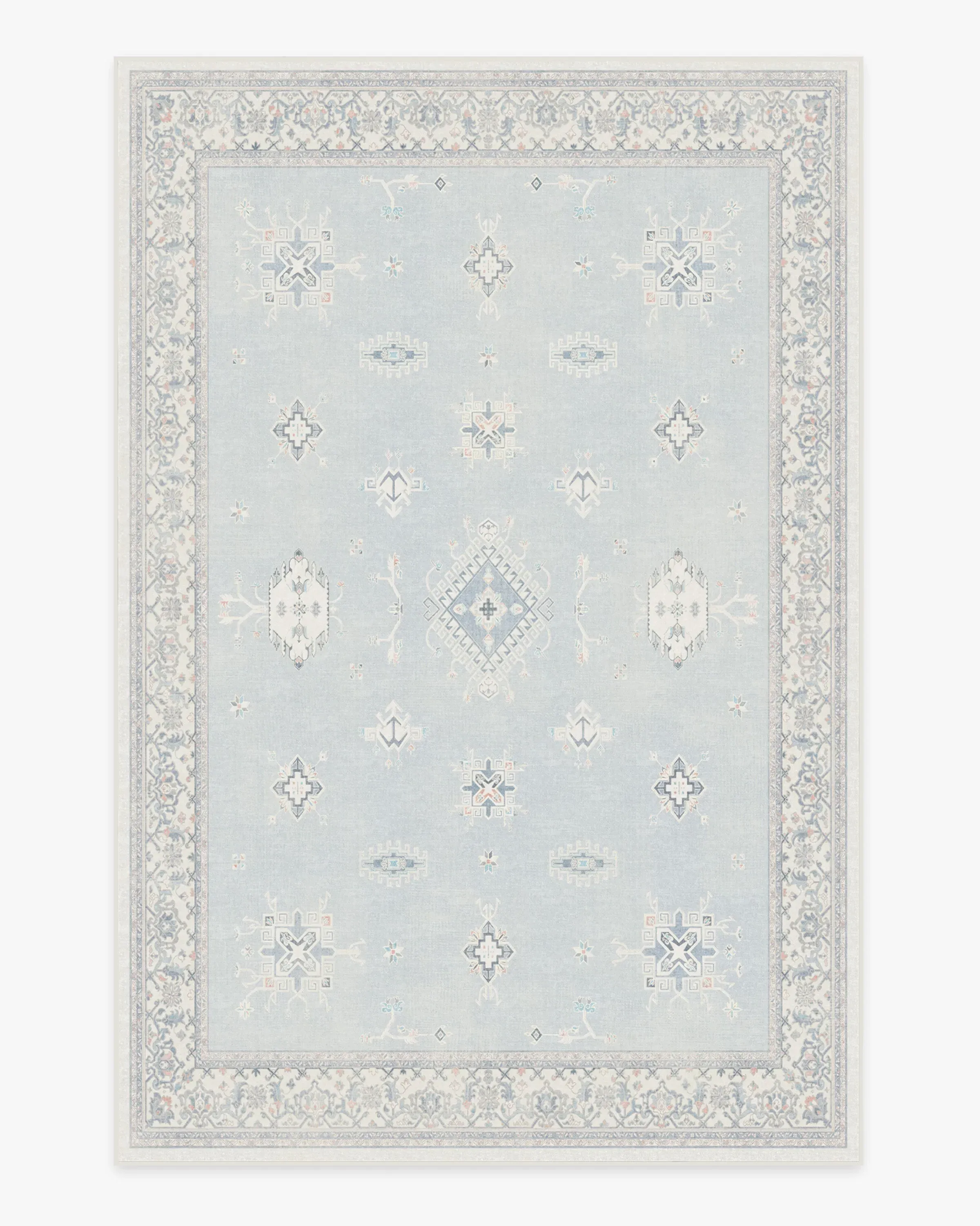 Medium Area Rug Machine Washable - Blue, Chenille