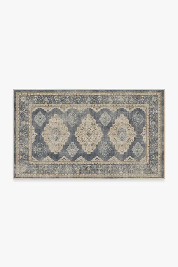 Medium Area Rug Machine Washable - Blue, Chenille