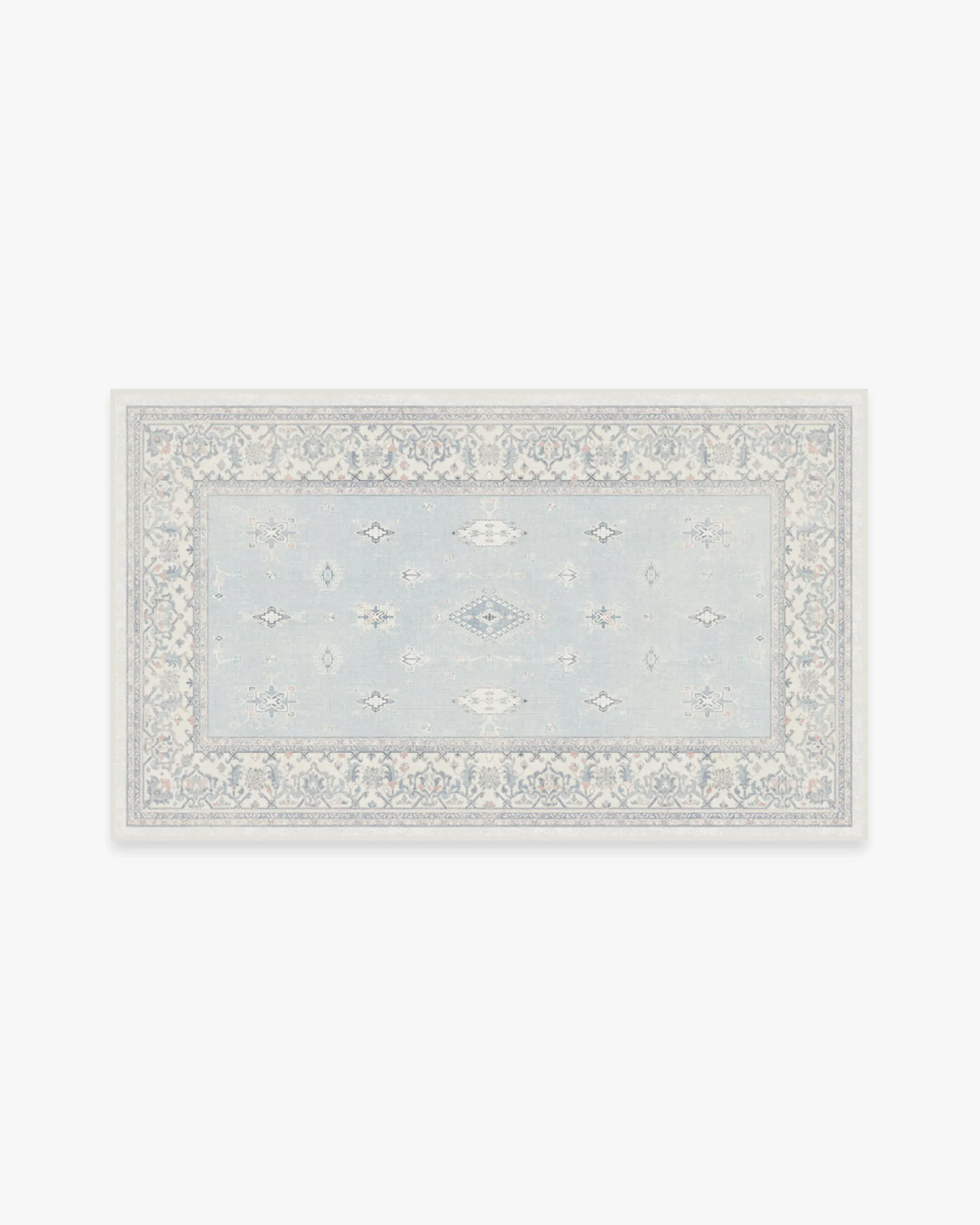 Medium Area Rug Machine Washable - Blue, Chenille