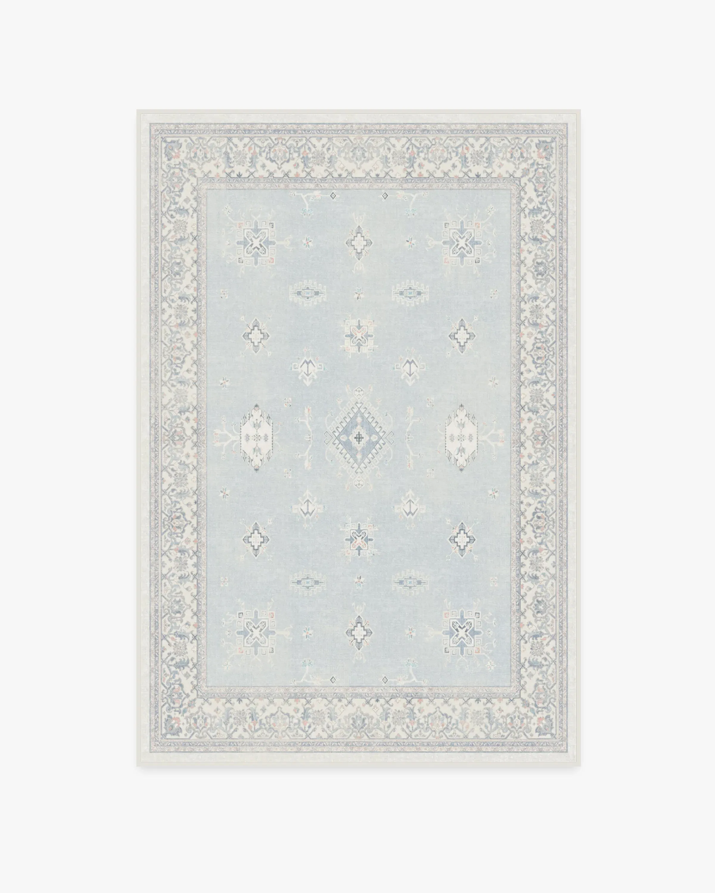 Medium Area Rug Machine Washable - Blue, Chenille