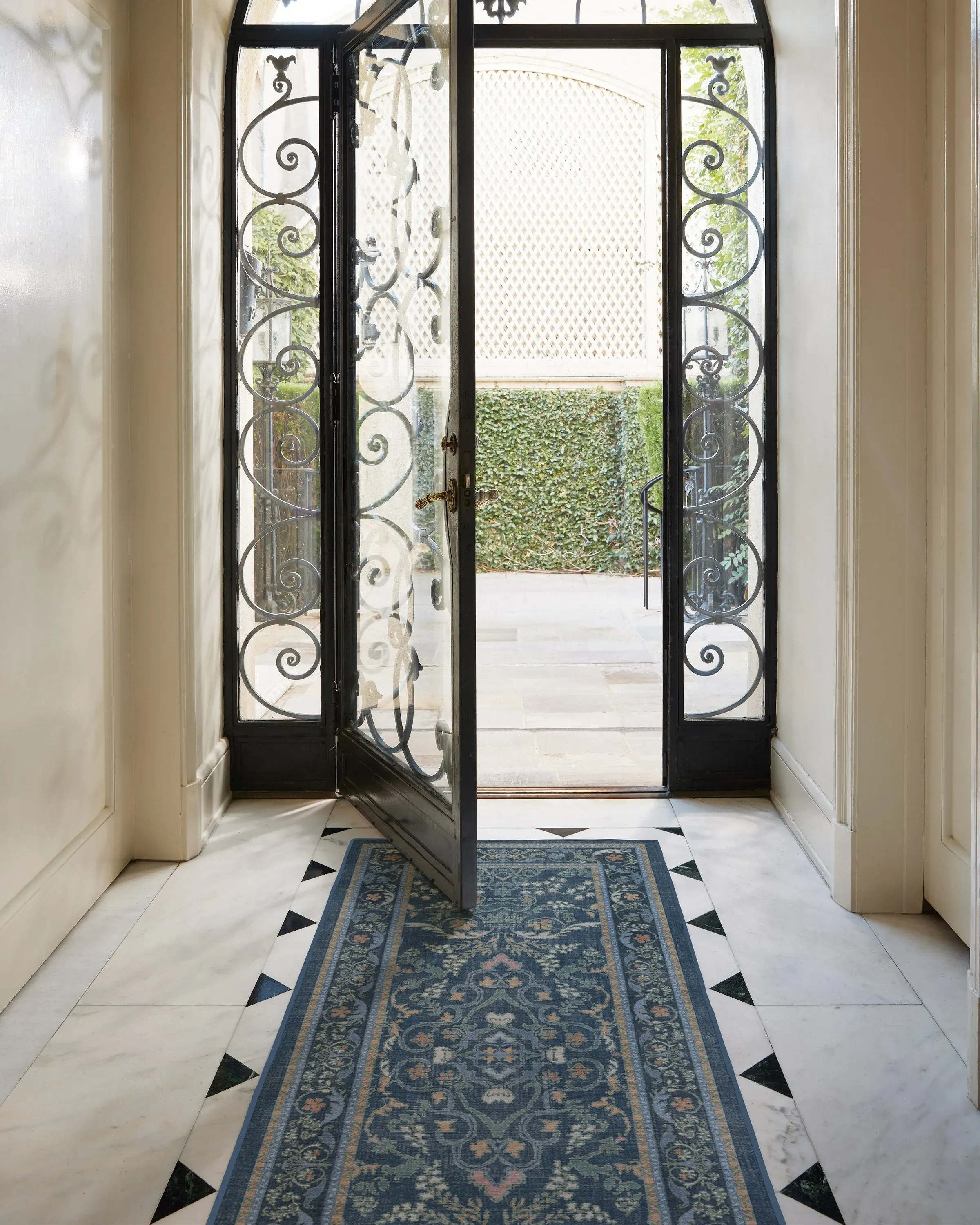Medium Area Rug Machine Washable - Blue