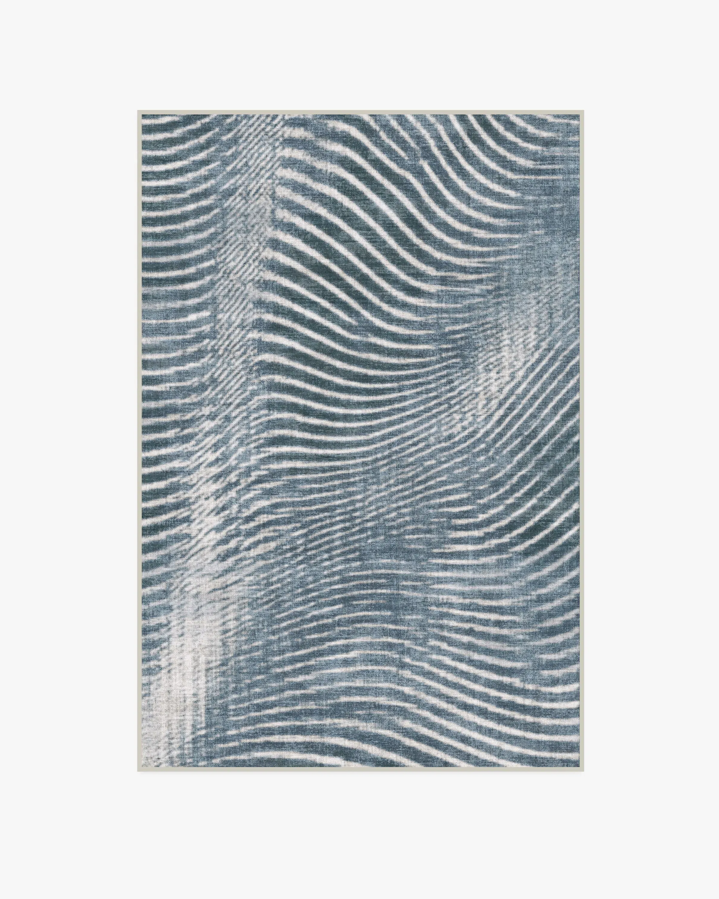 Medium Area Rug Machine Washable - Blue, Flatwoven
