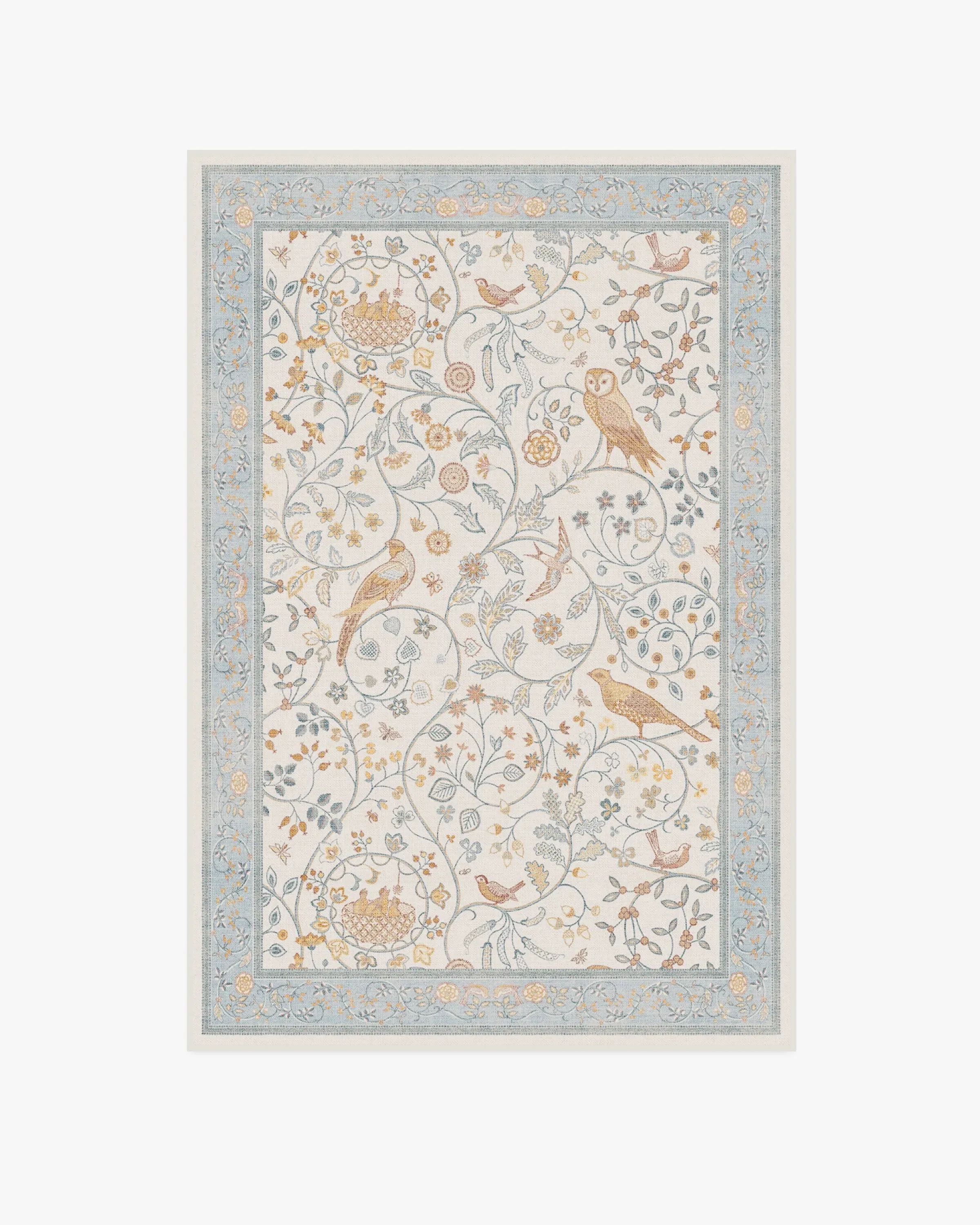Medium Area Rug Machine Washable - Blue, Flatwoven