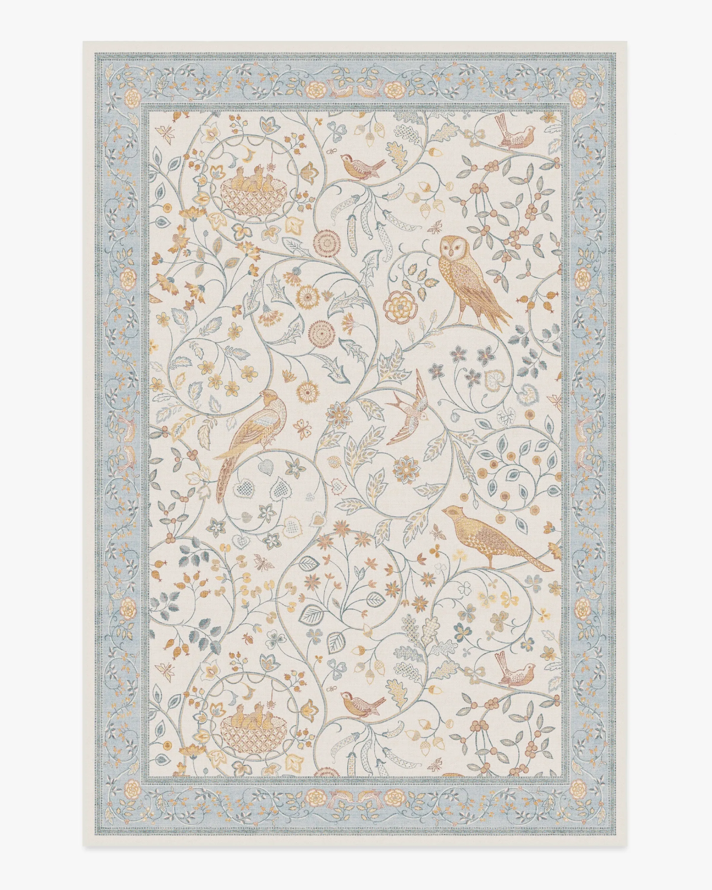Medium Area Rug Machine Washable - Blue, Flatwoven