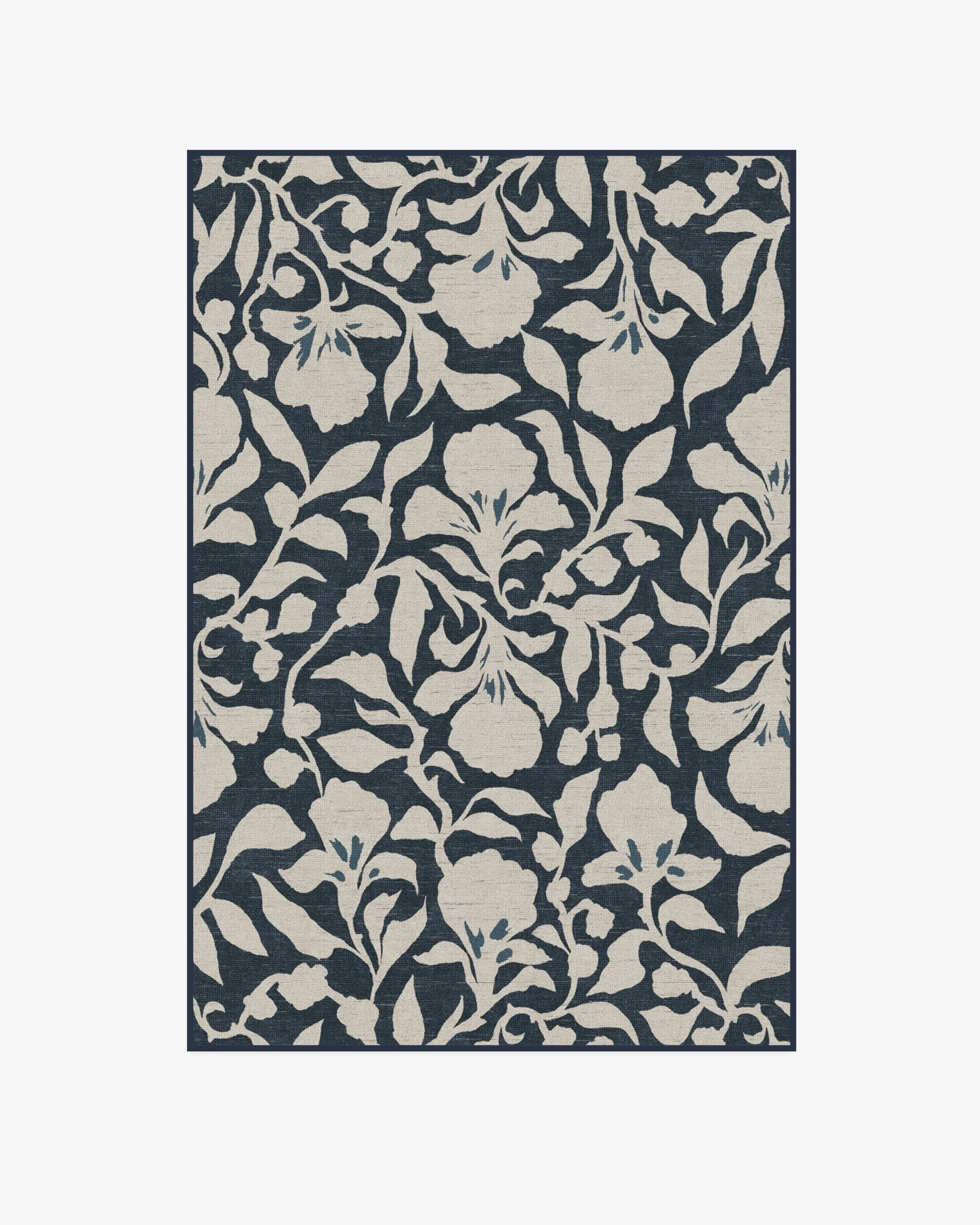 Medium Area Rug Machine Washable - Blue, Ivory