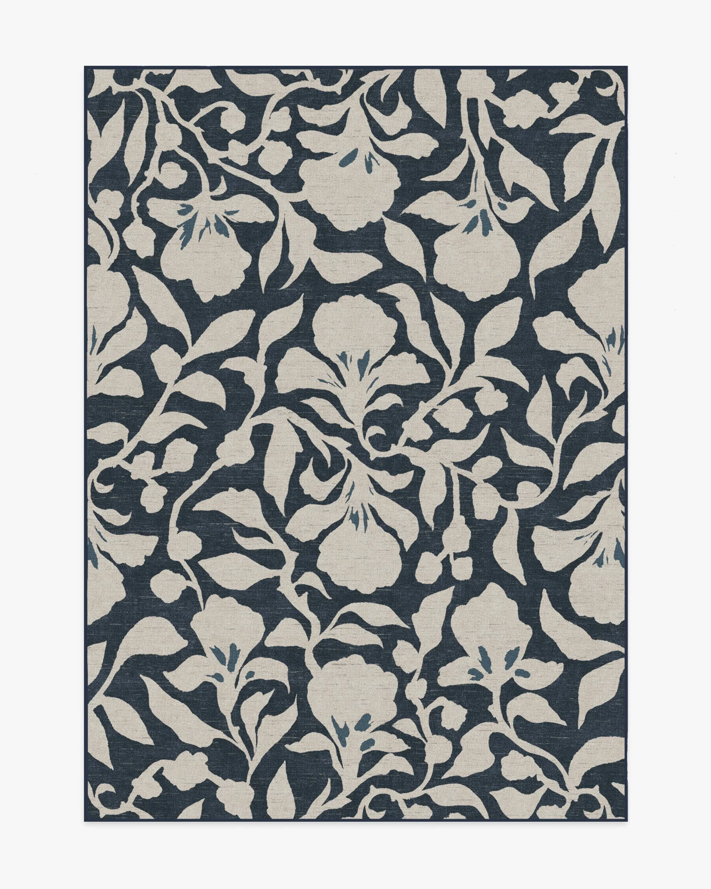 Medium Area Rug Machine Washable - Blue, Ivory