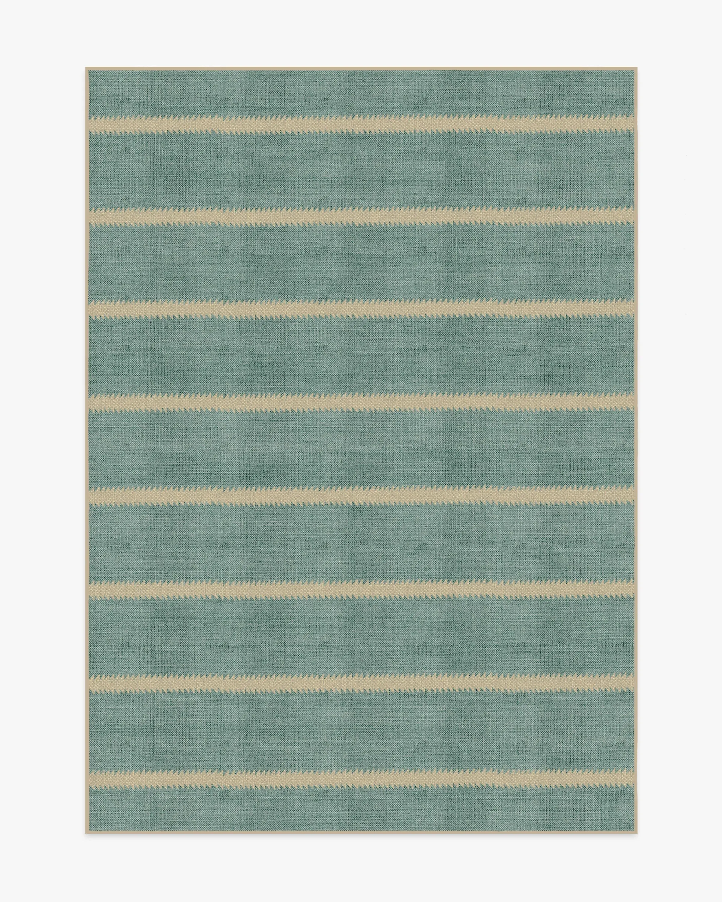 Medium Area Rug Machine Washable - Blue, Jute