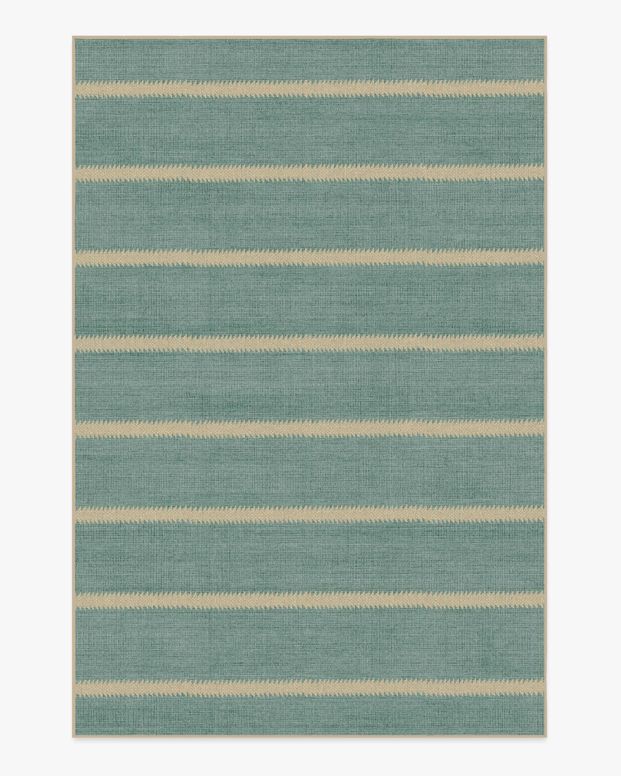 Medium Area Rug Machine Washable - Blue, Jute