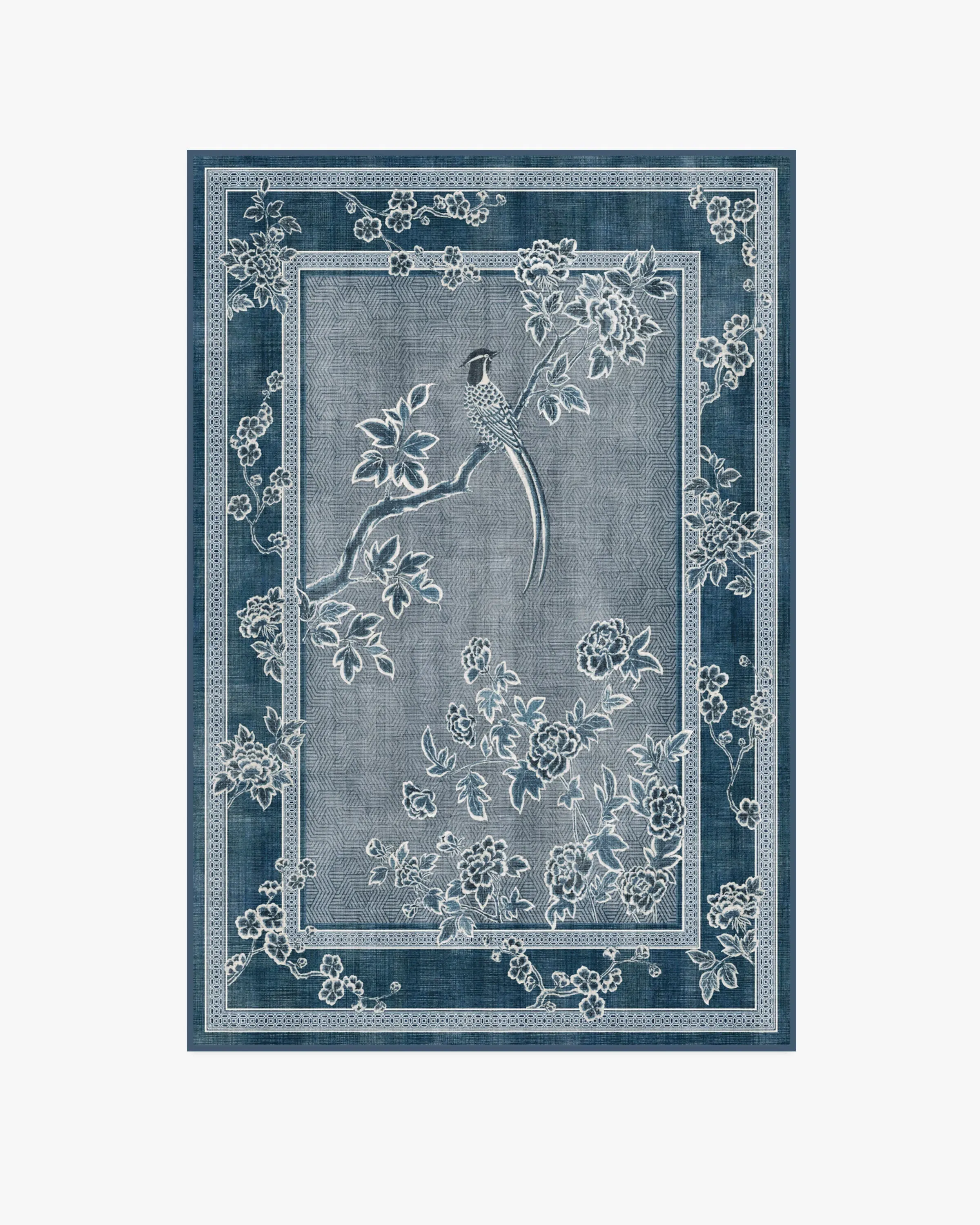 Medium Area Rug Machine Washable - Blue