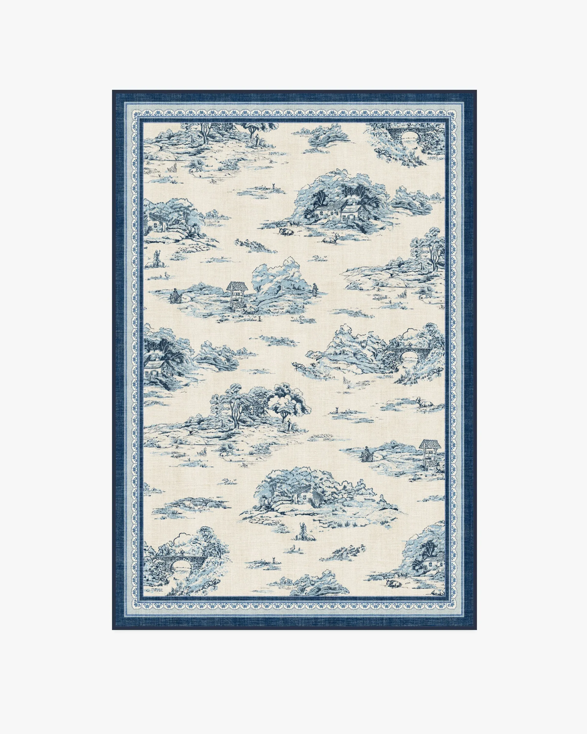 Medium Area Rug Machine Washable - Blue