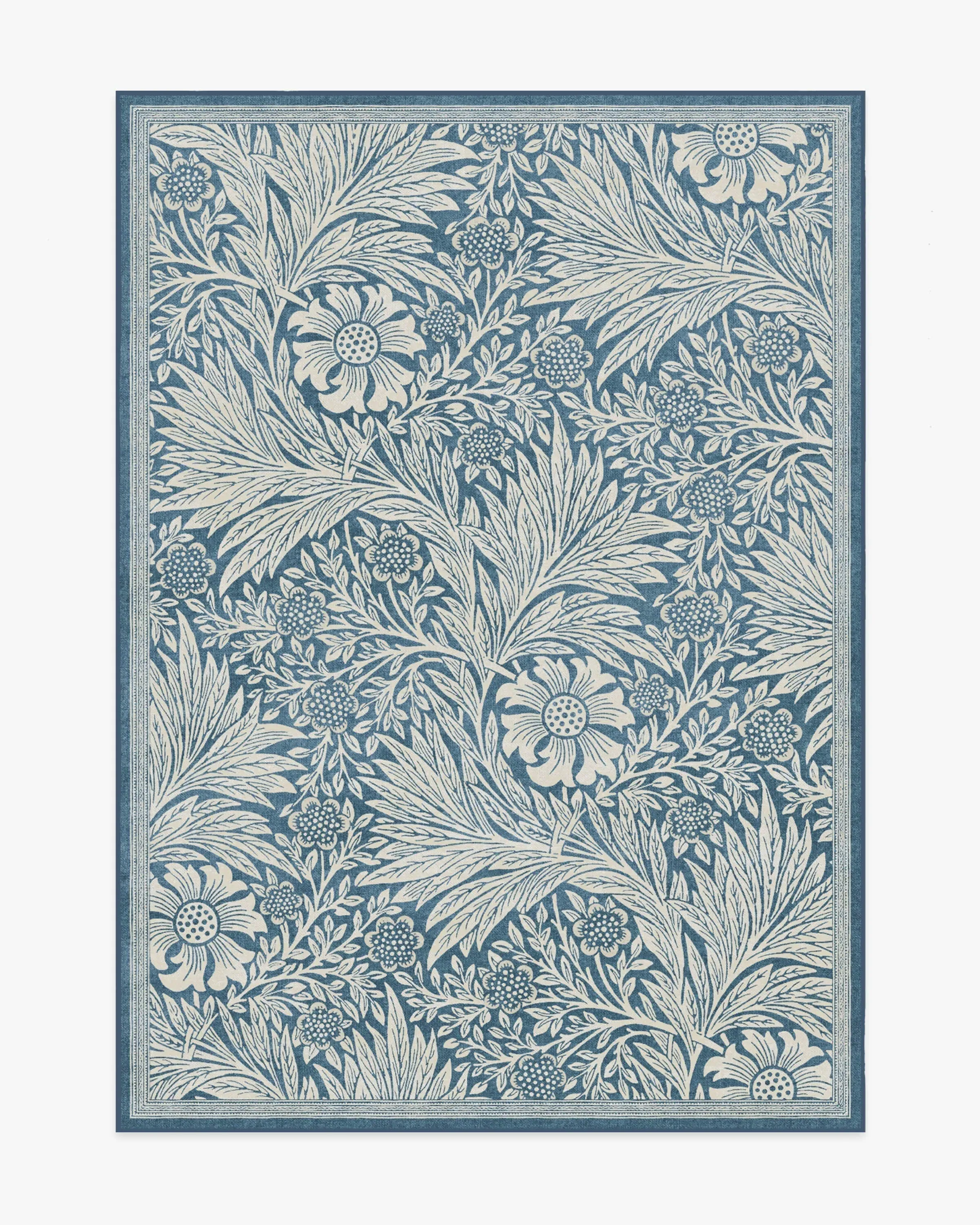 Medium Area Rug Machine Washable - Blue