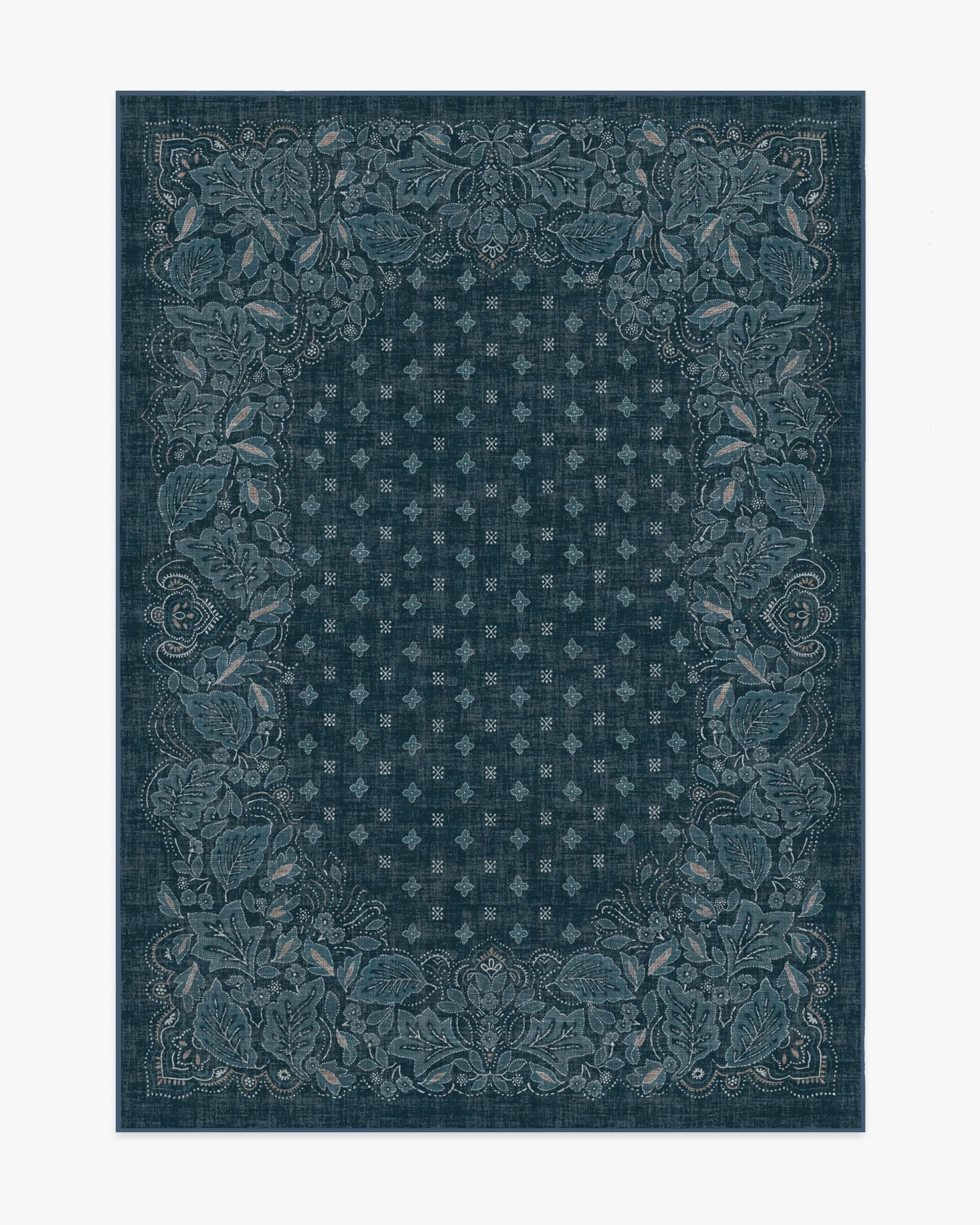 Medium Area Rug Machine Washable - Blue