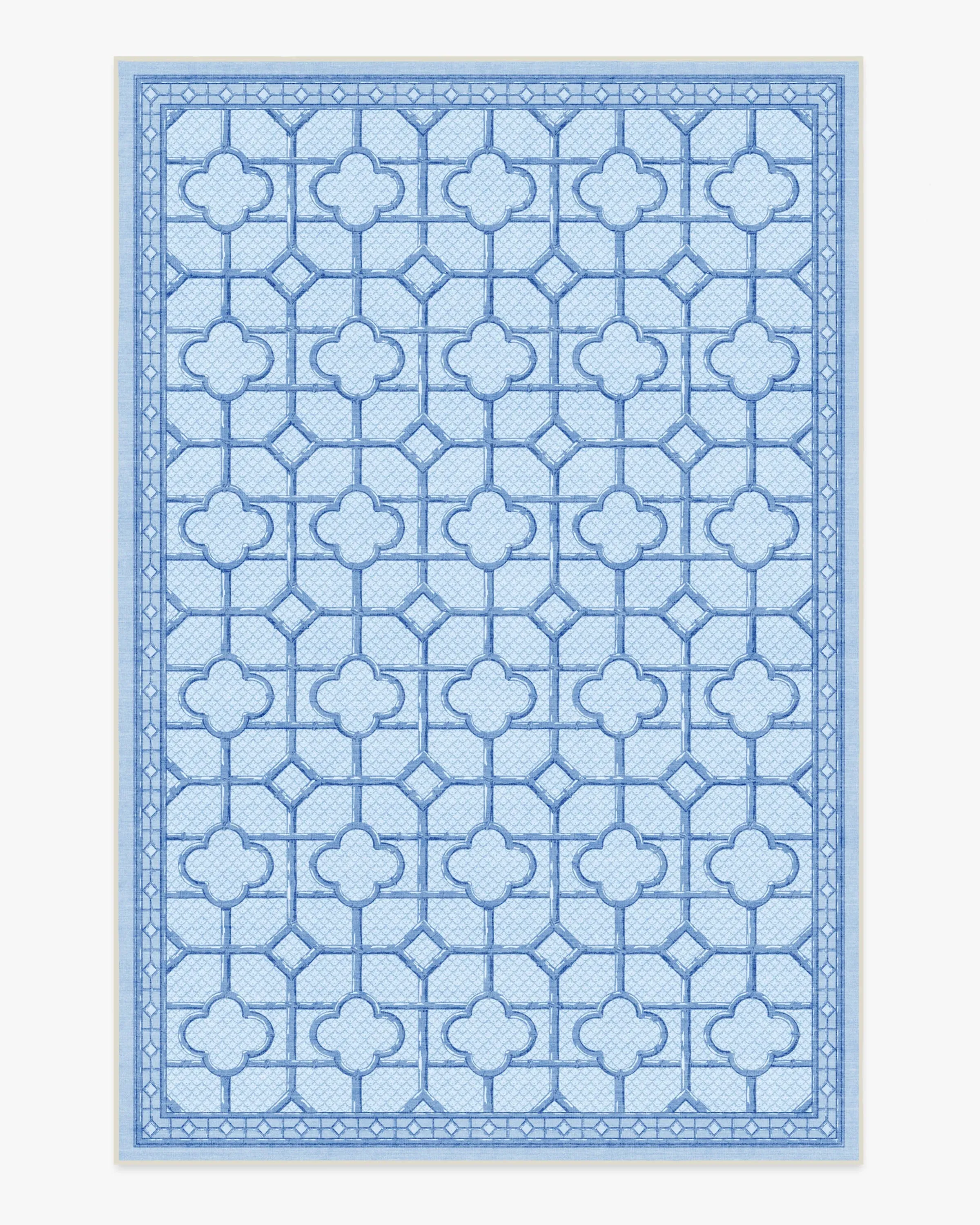 Medium Area Rug Machine Washable - Blue