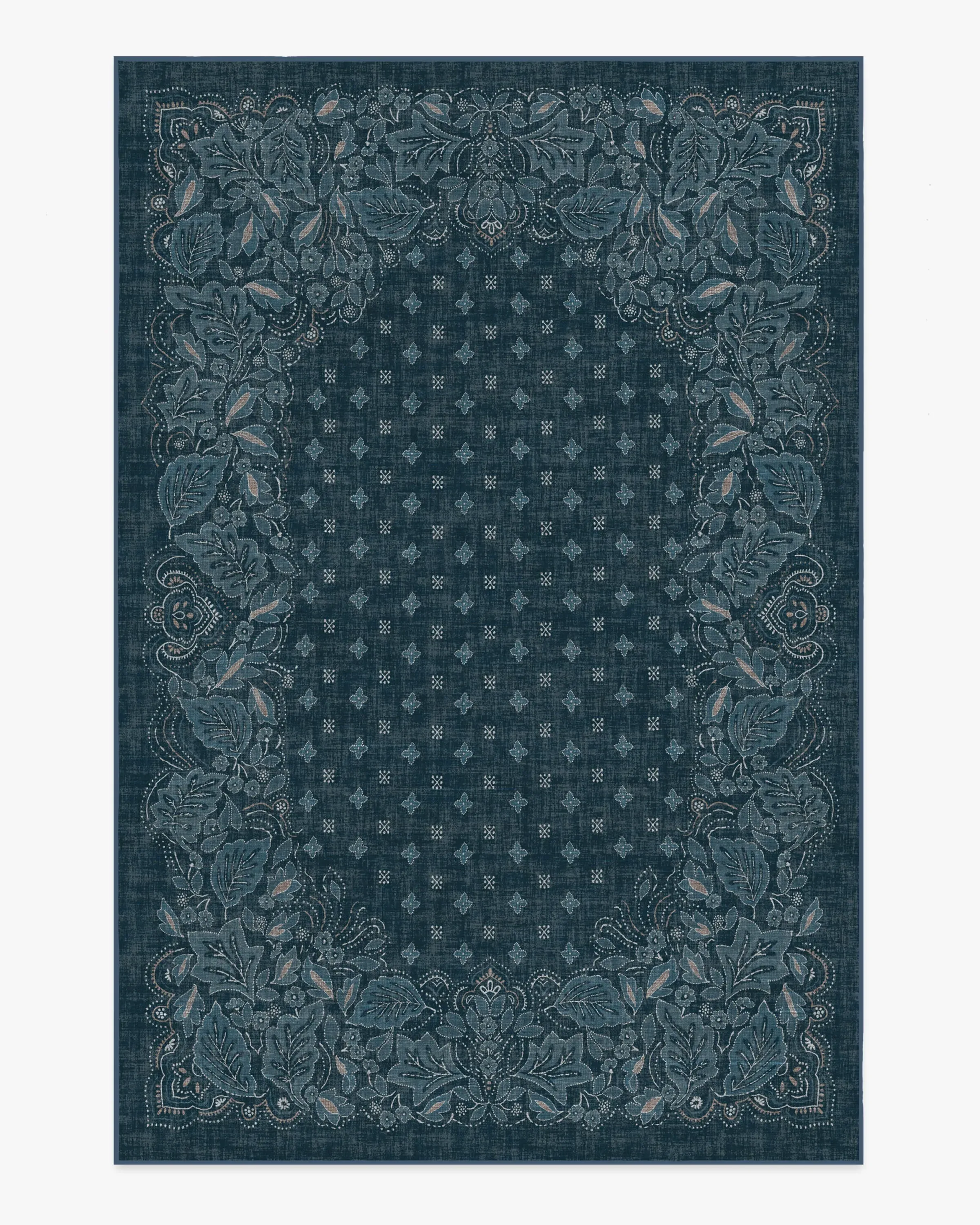 Medium Area Rug Machine Washable - Blue
