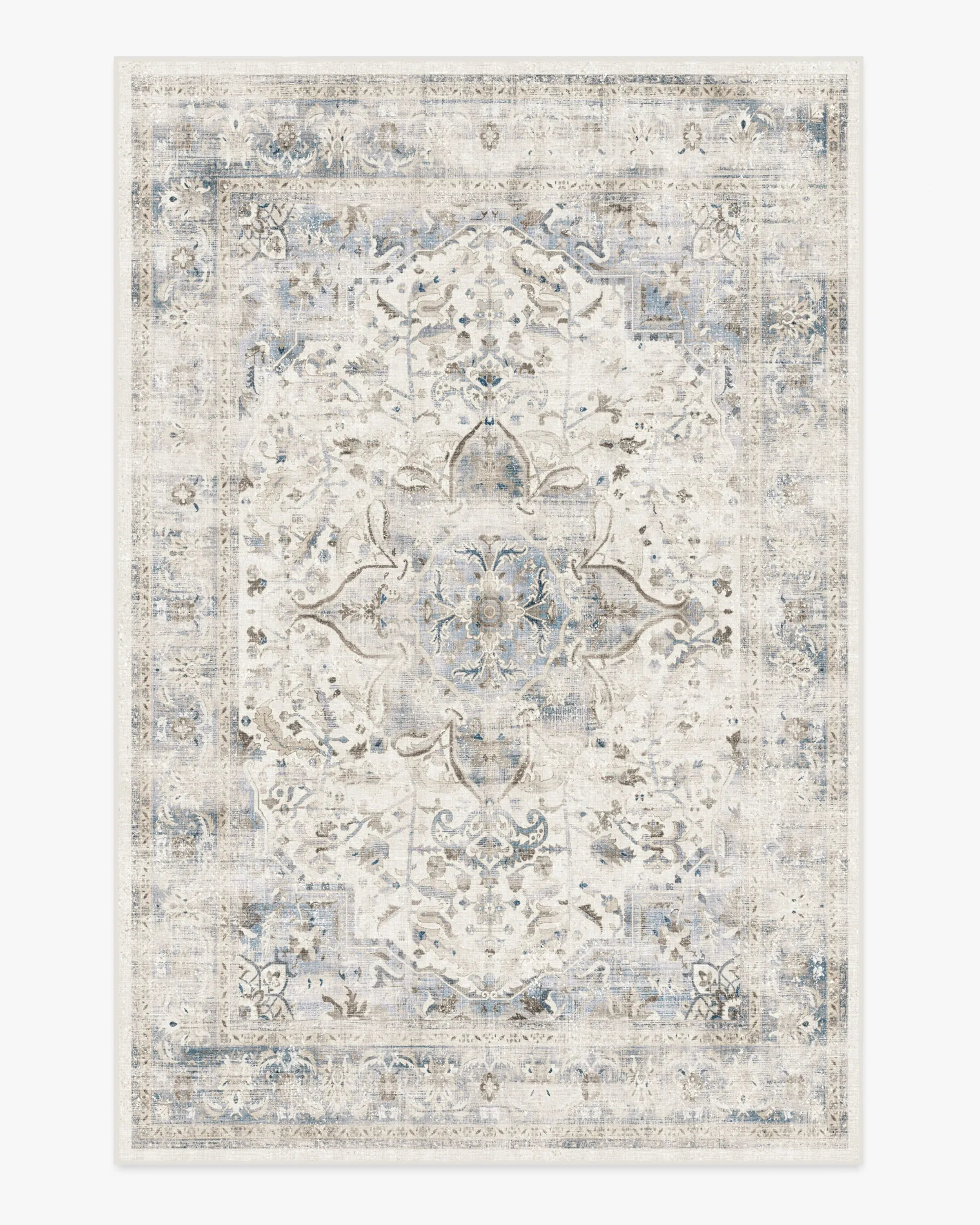 Medium Area Rug Machine Washable - Blue
