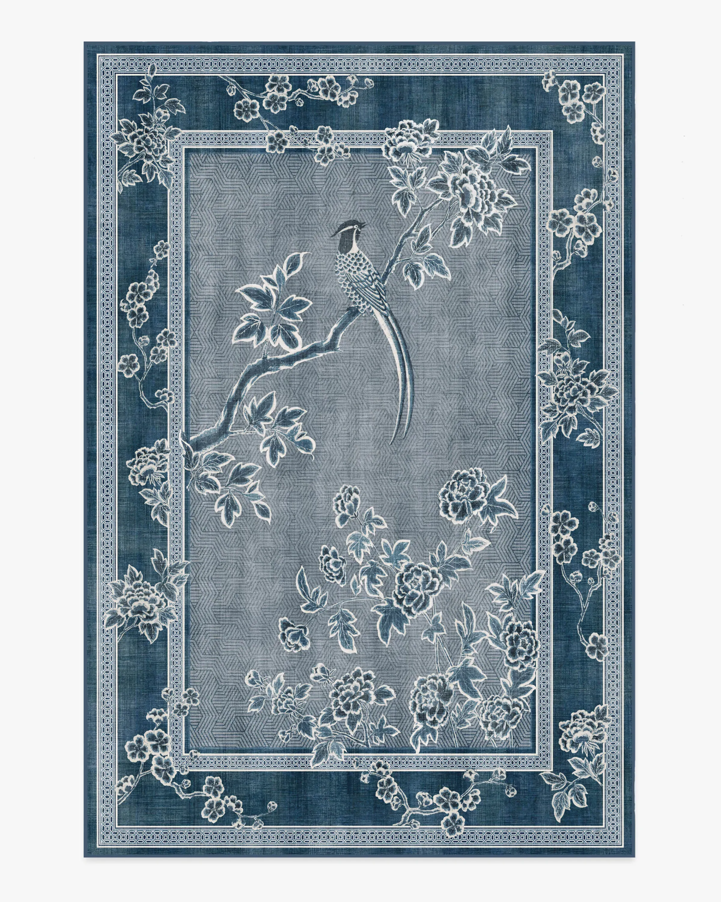 Medium Area Rug Machine Washable - Blue