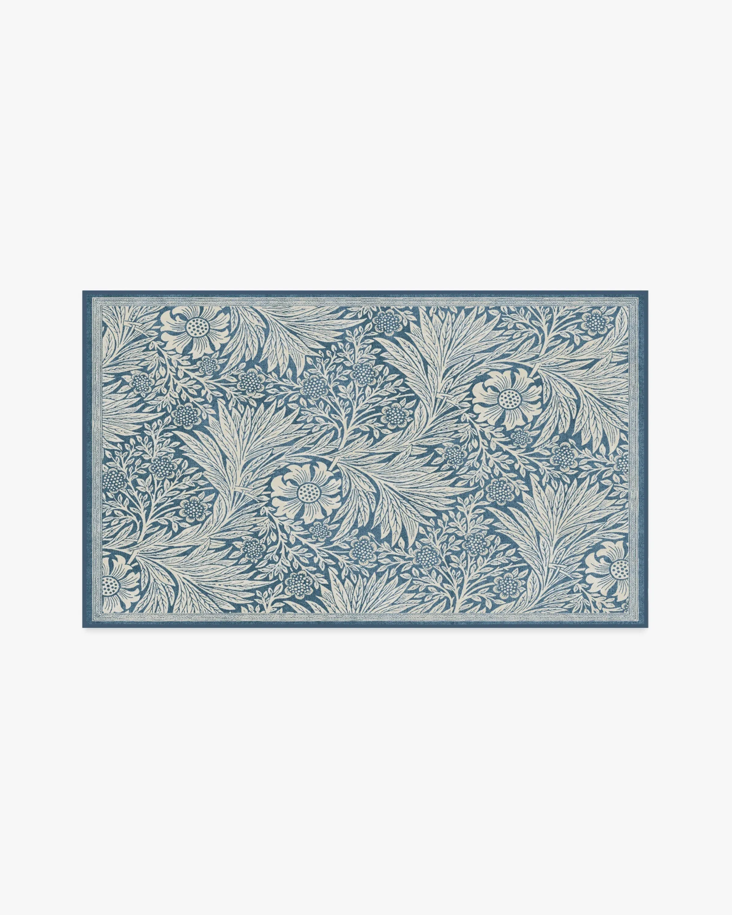 Medium Area Rug Machine Washable - Blue