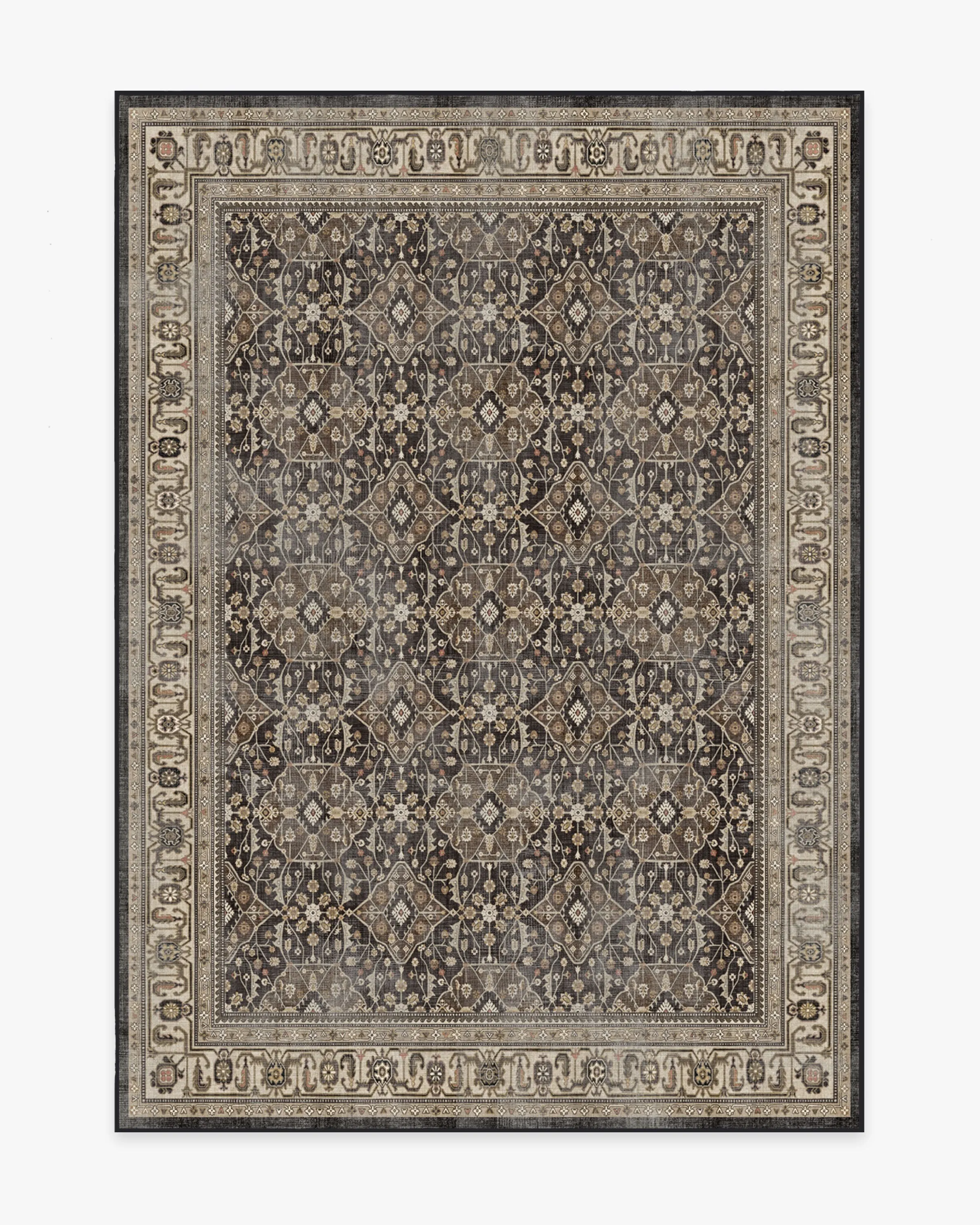 Medium Area Rug Machine Washable - Brown