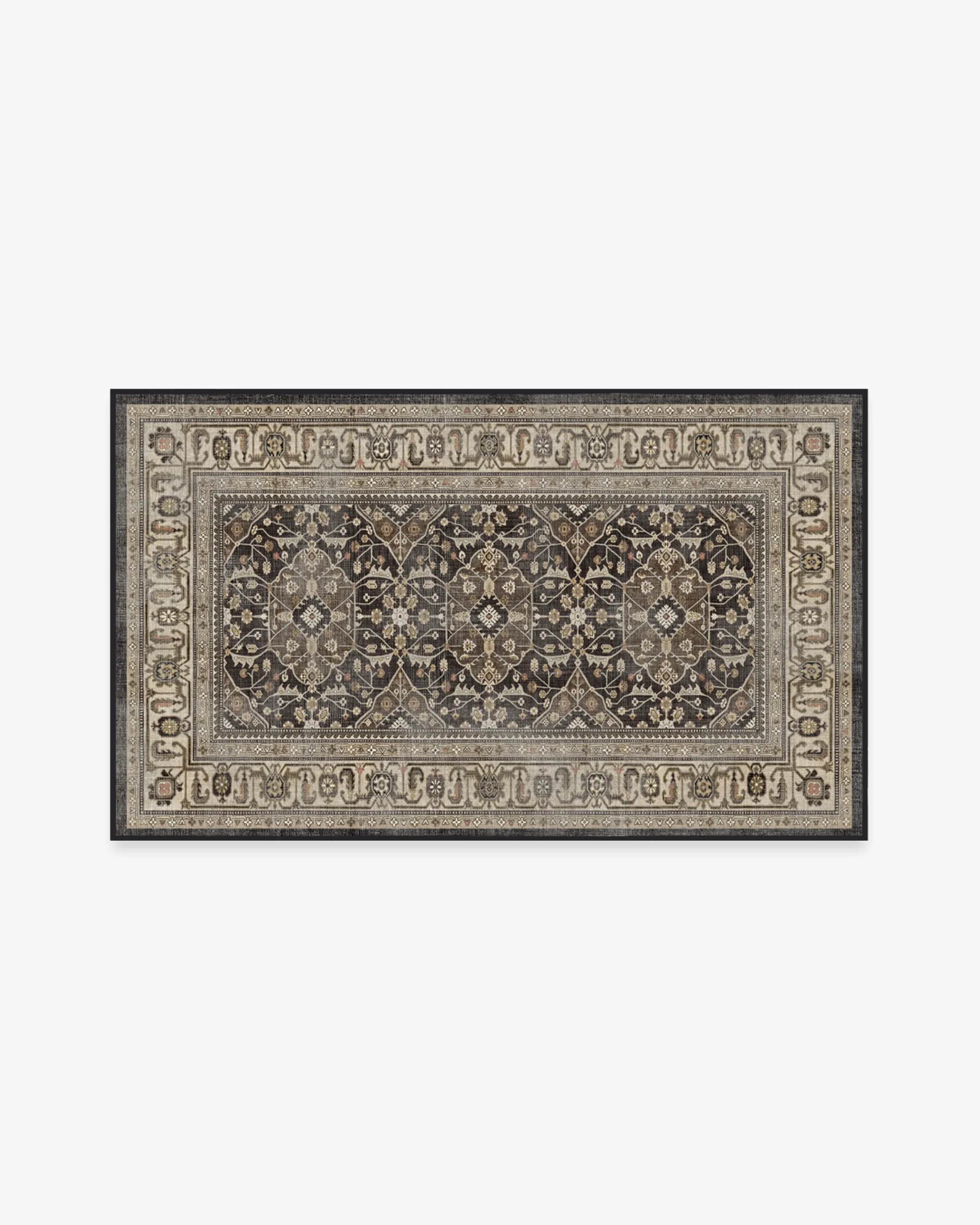 Medium Area Rug Machine Washable - Brown