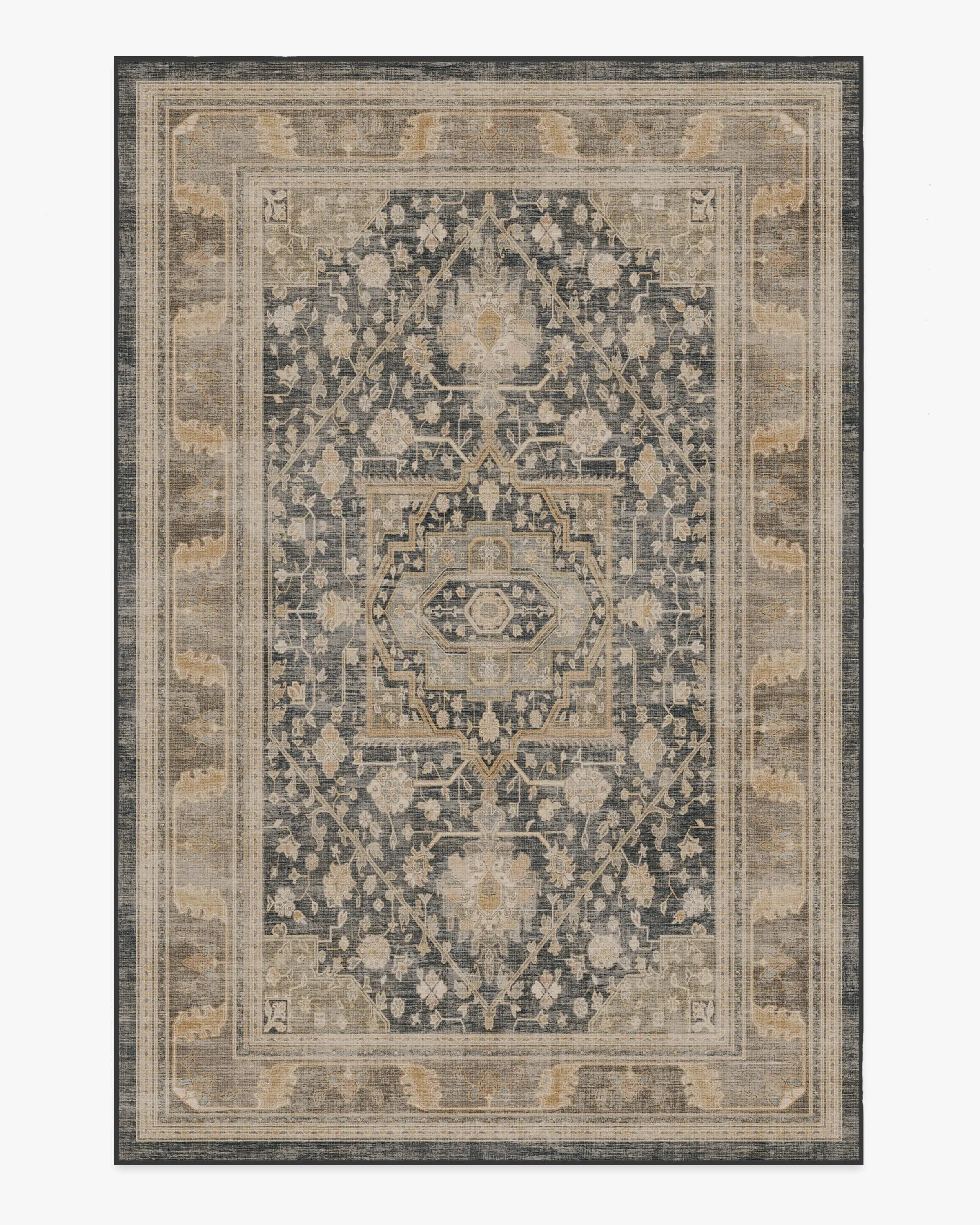 Medium Area Rug Machine Washable - Brown