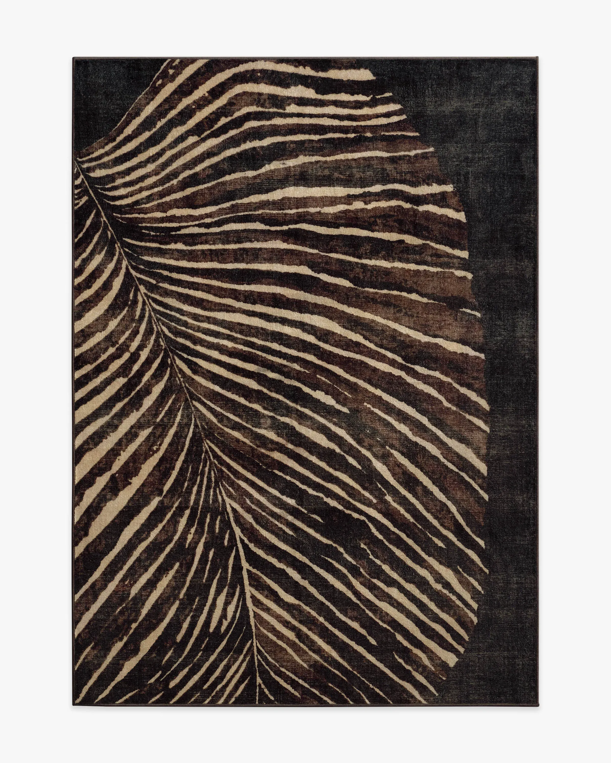 Medium Area Rug Machine Washable - Brown, Tufted