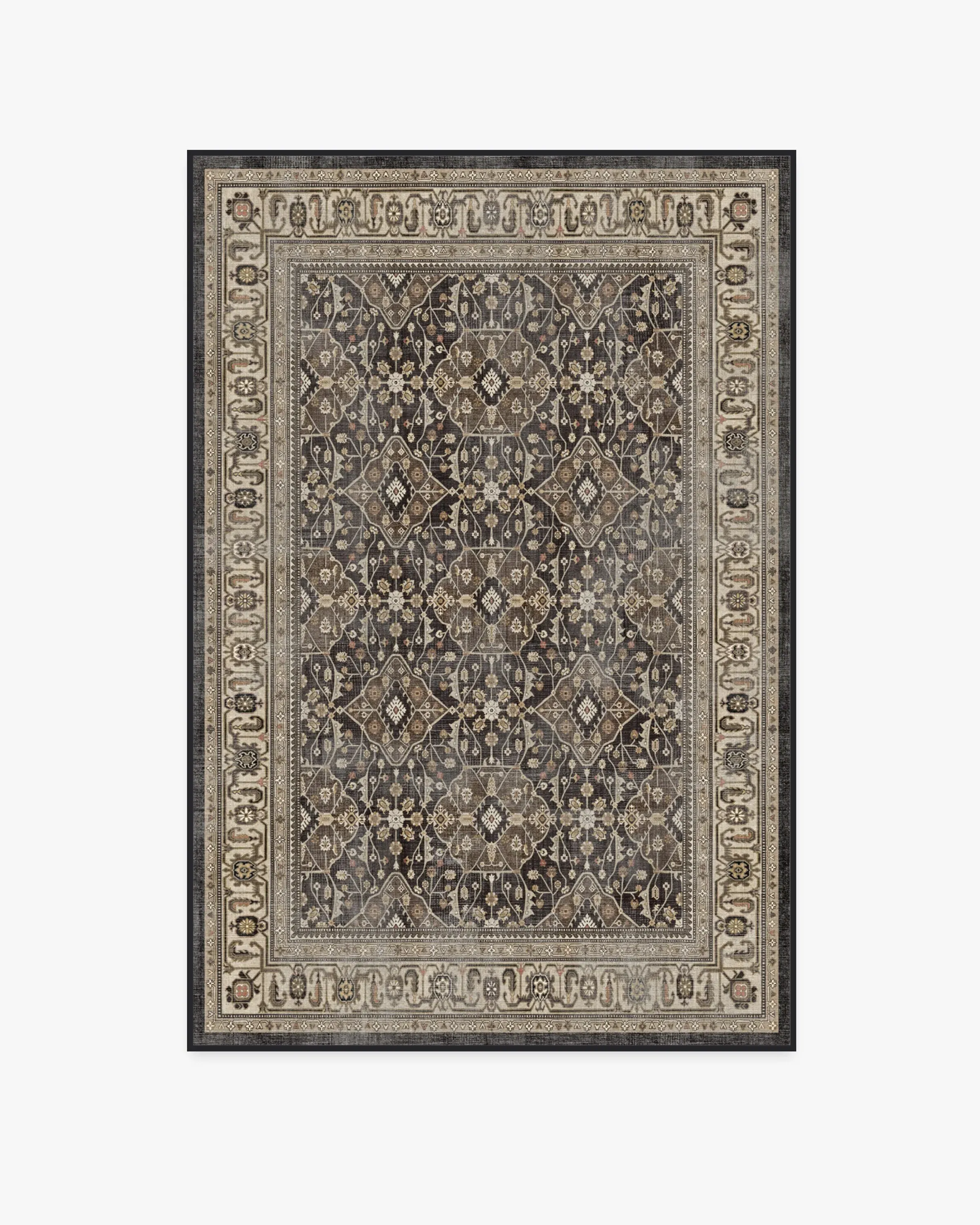 Medium Area Rug Machine Washable - Brown