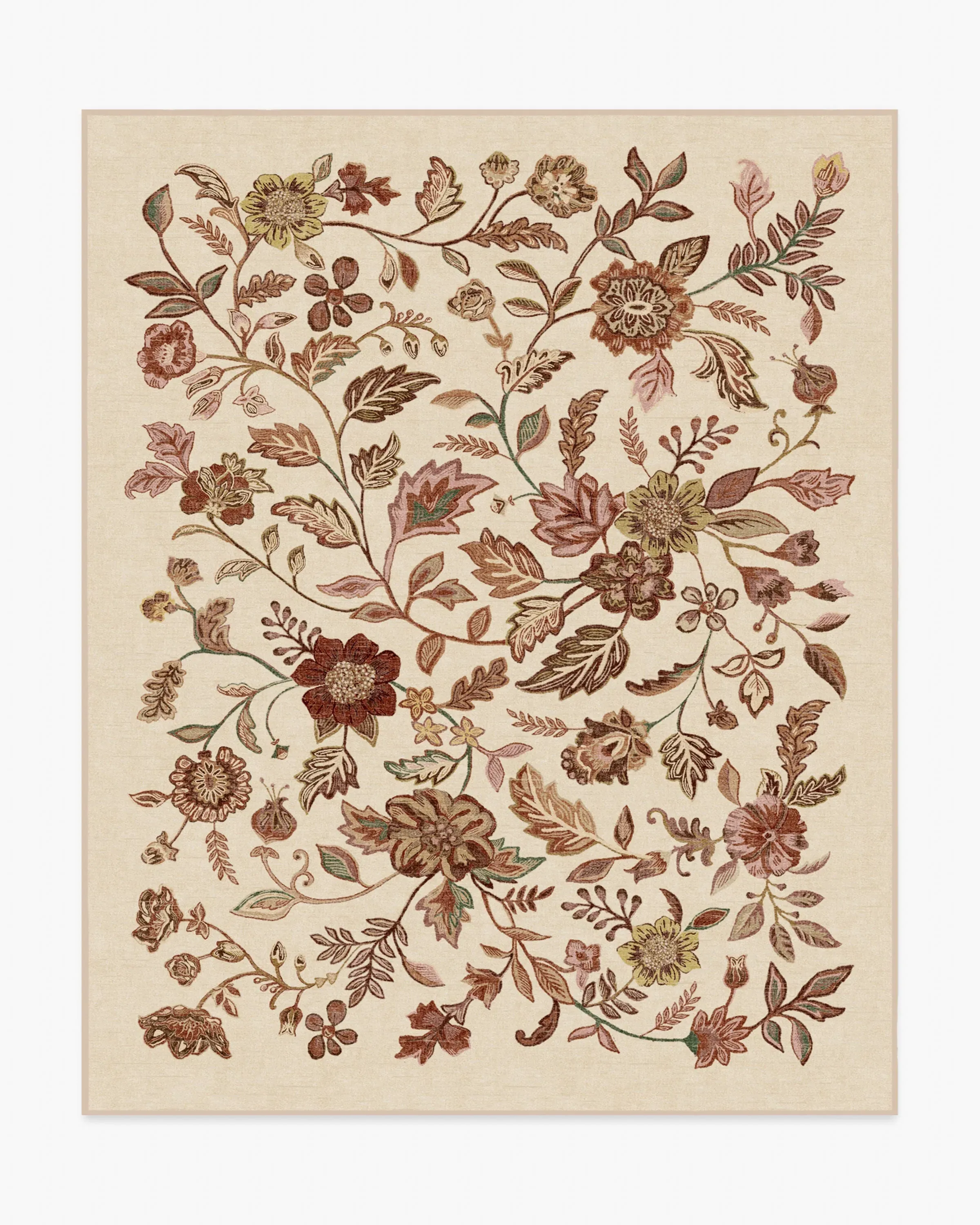 Medium Area Rug Machine Washable - Burgundy