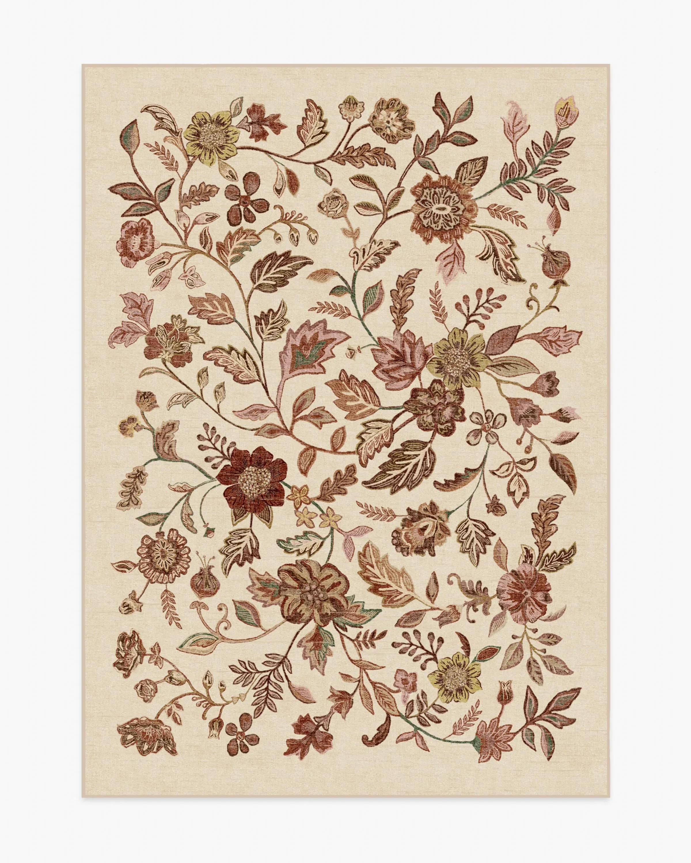 Medium Area Rug Machine Washable - Burgundy