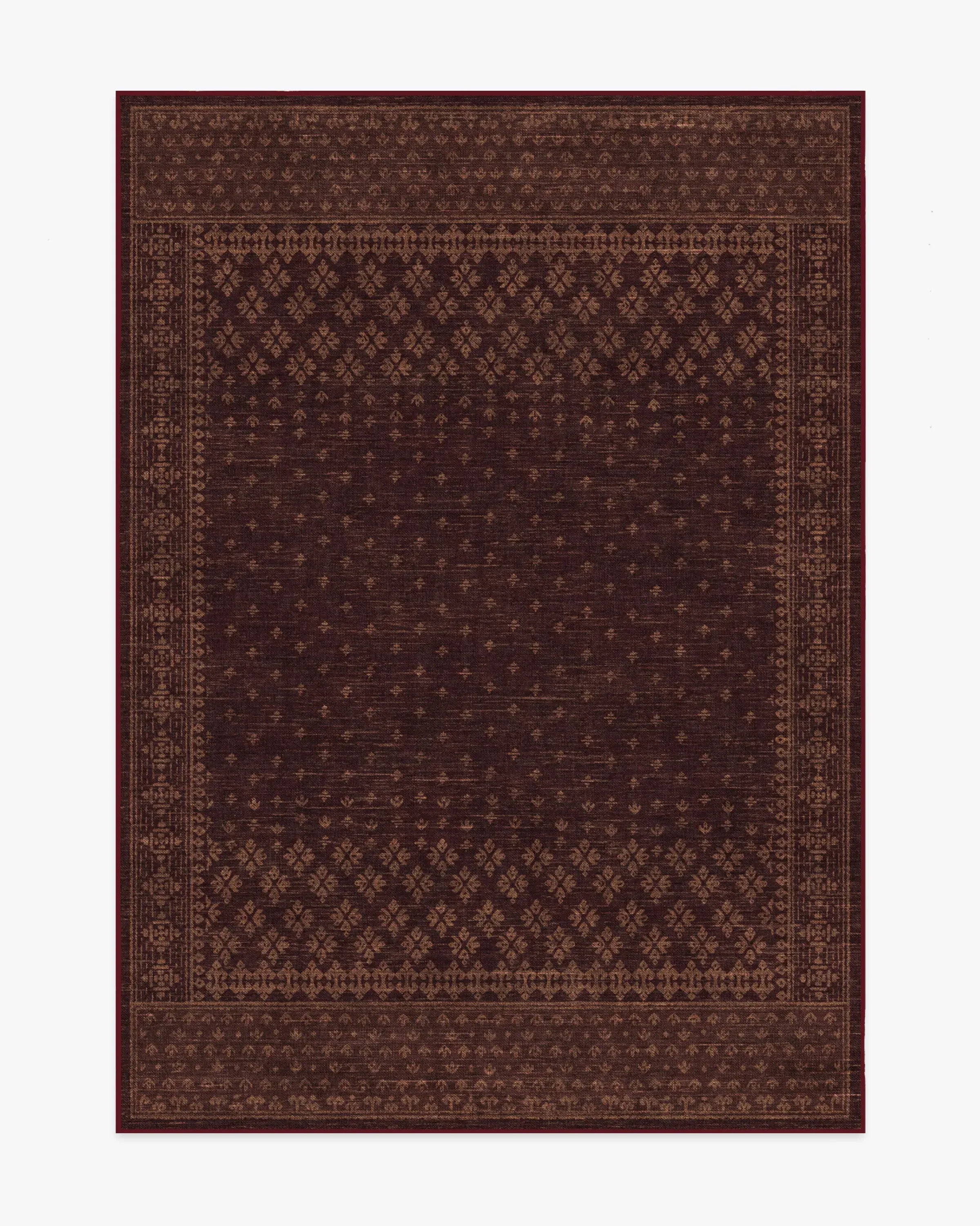 Medium Area Rug Machine Washable - Burgundy