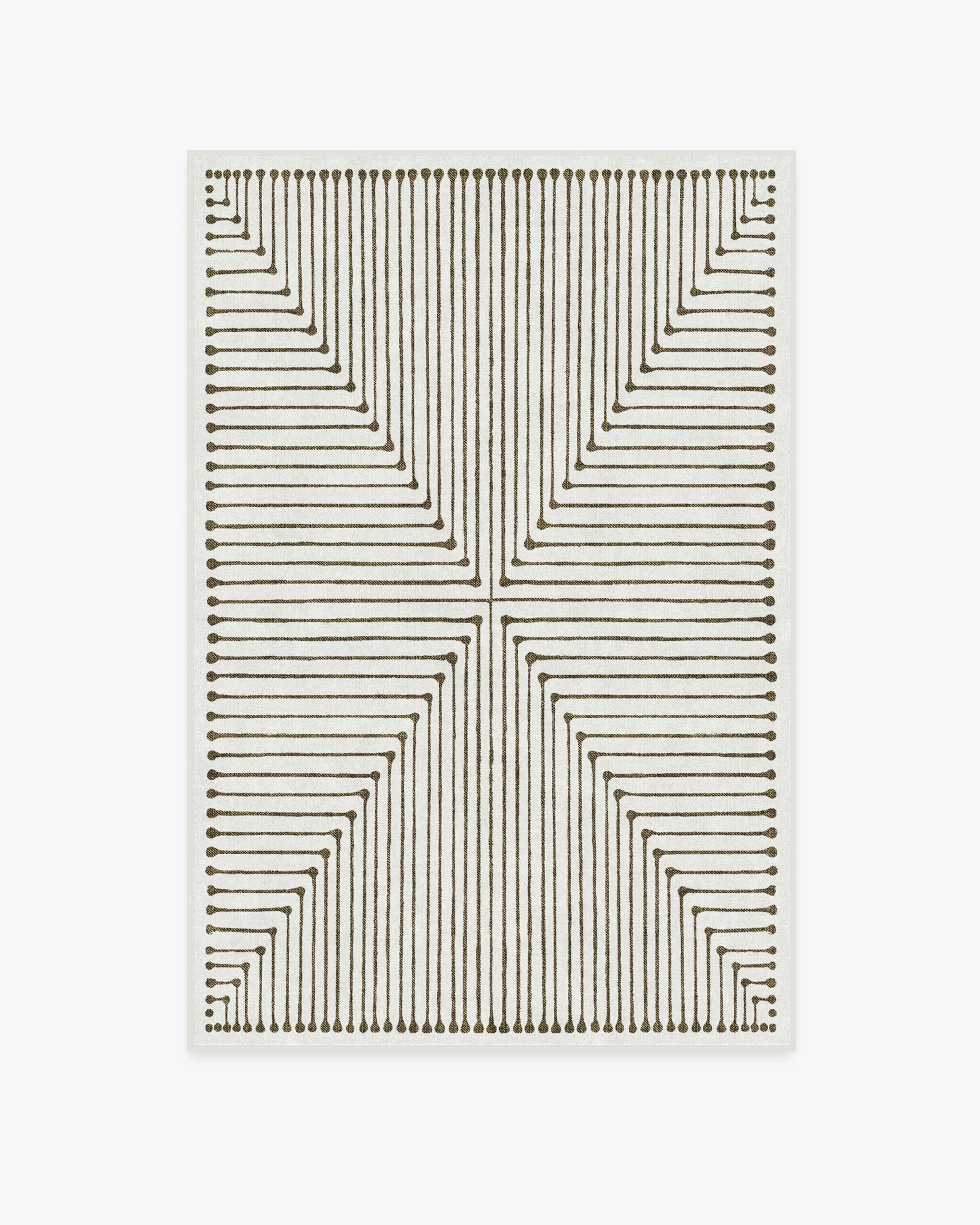 Medium Area Rug Machine Washable - Camel, Ivory