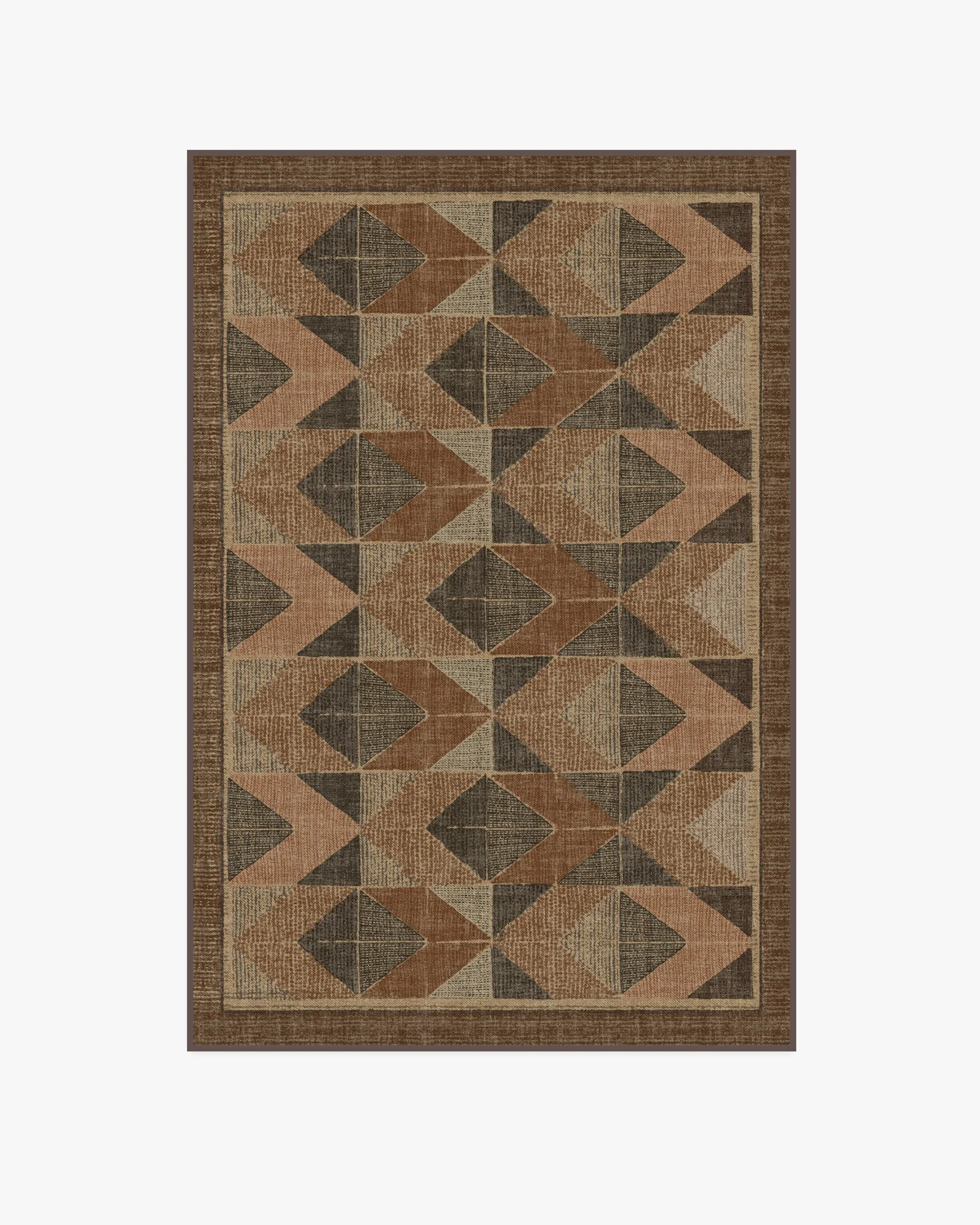 Medium Area Rug Machine Washable - Copper, Brown