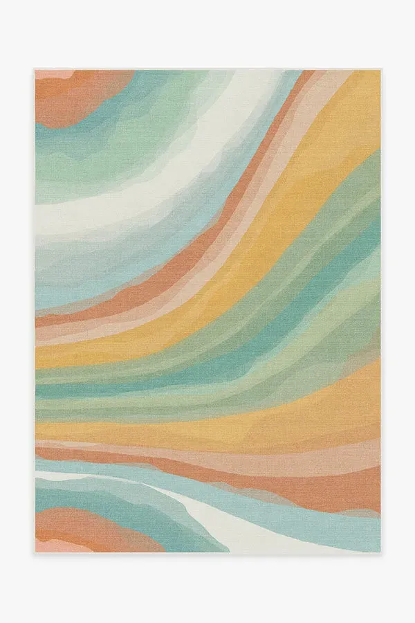 Medium Area Rug Machine Washable - Copper Jade