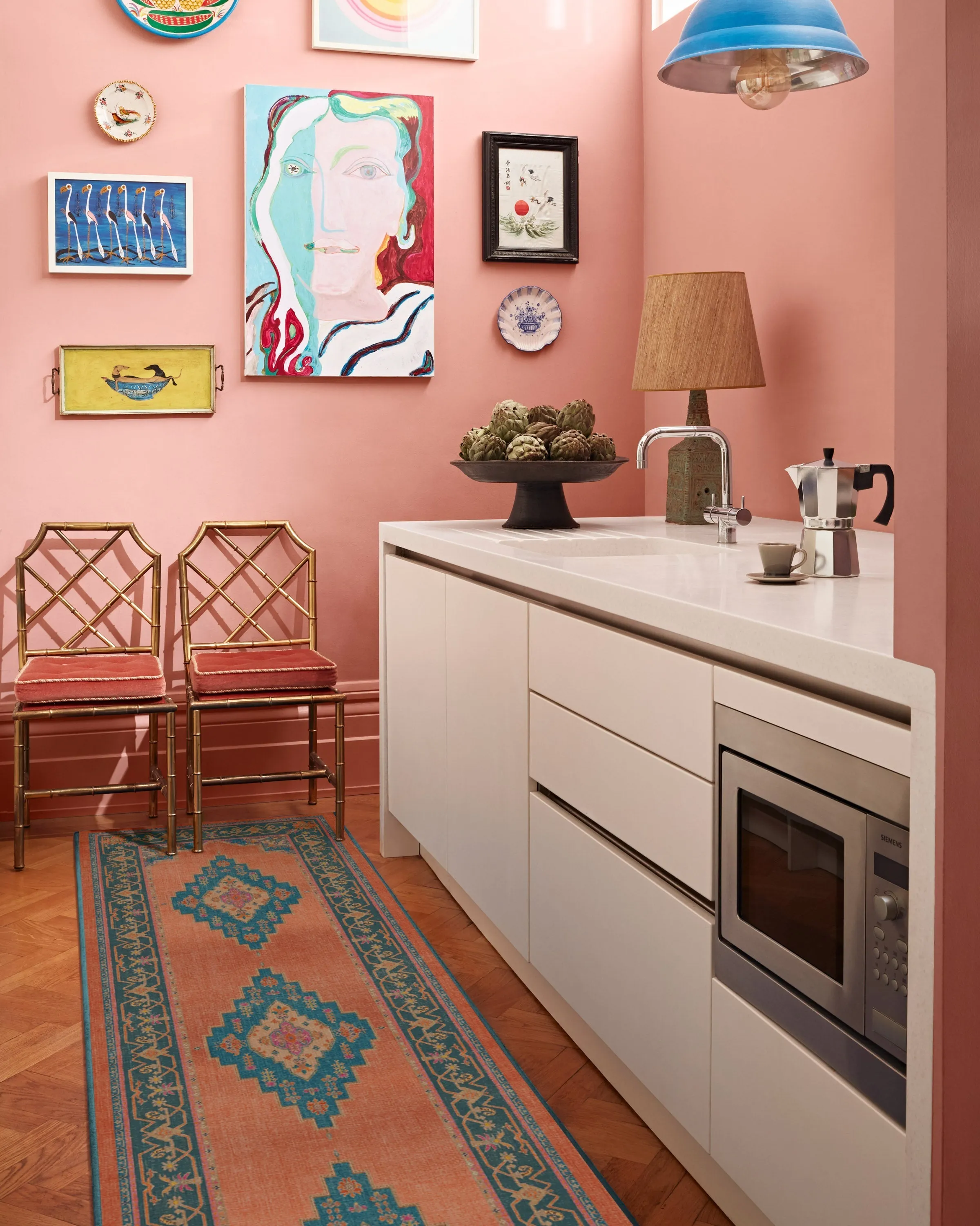 Medium Area Rug Machine Washable - Coral