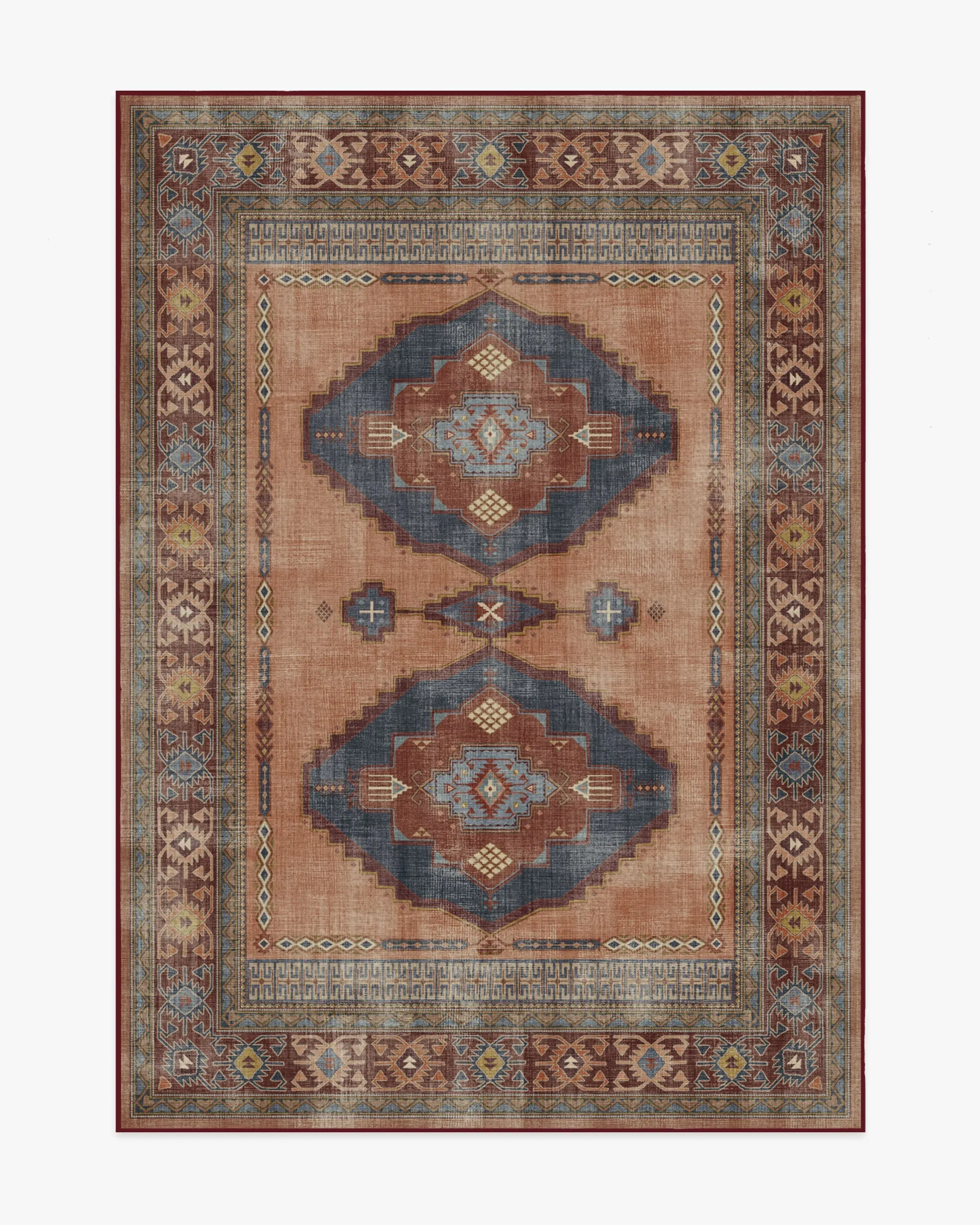 Medium Area Rug Machine Washable - Coral