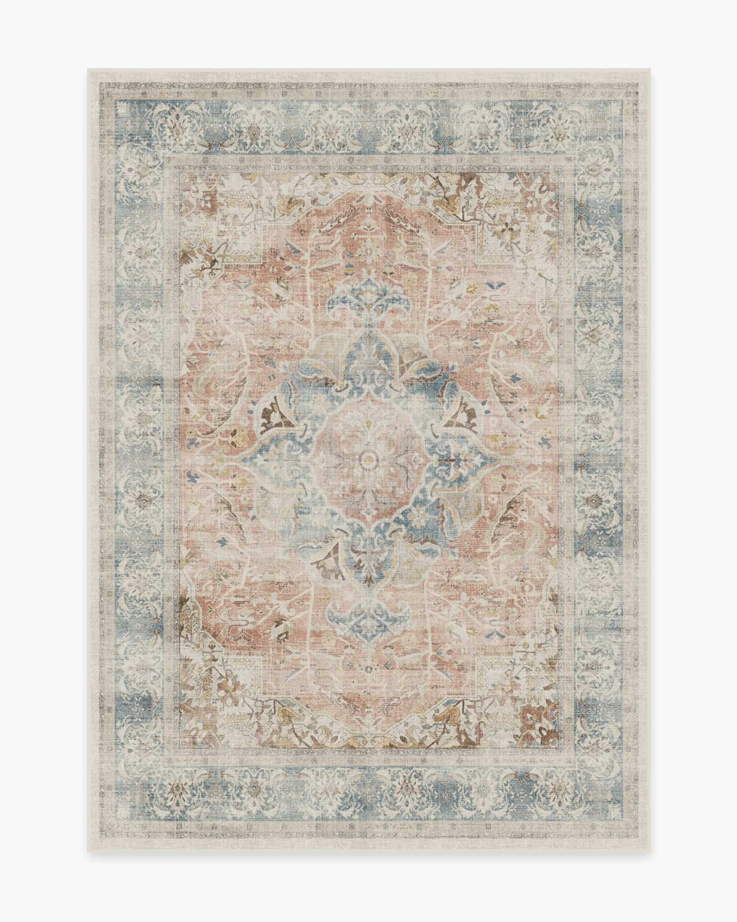 Medium Area Rug Machine Washable - Coral